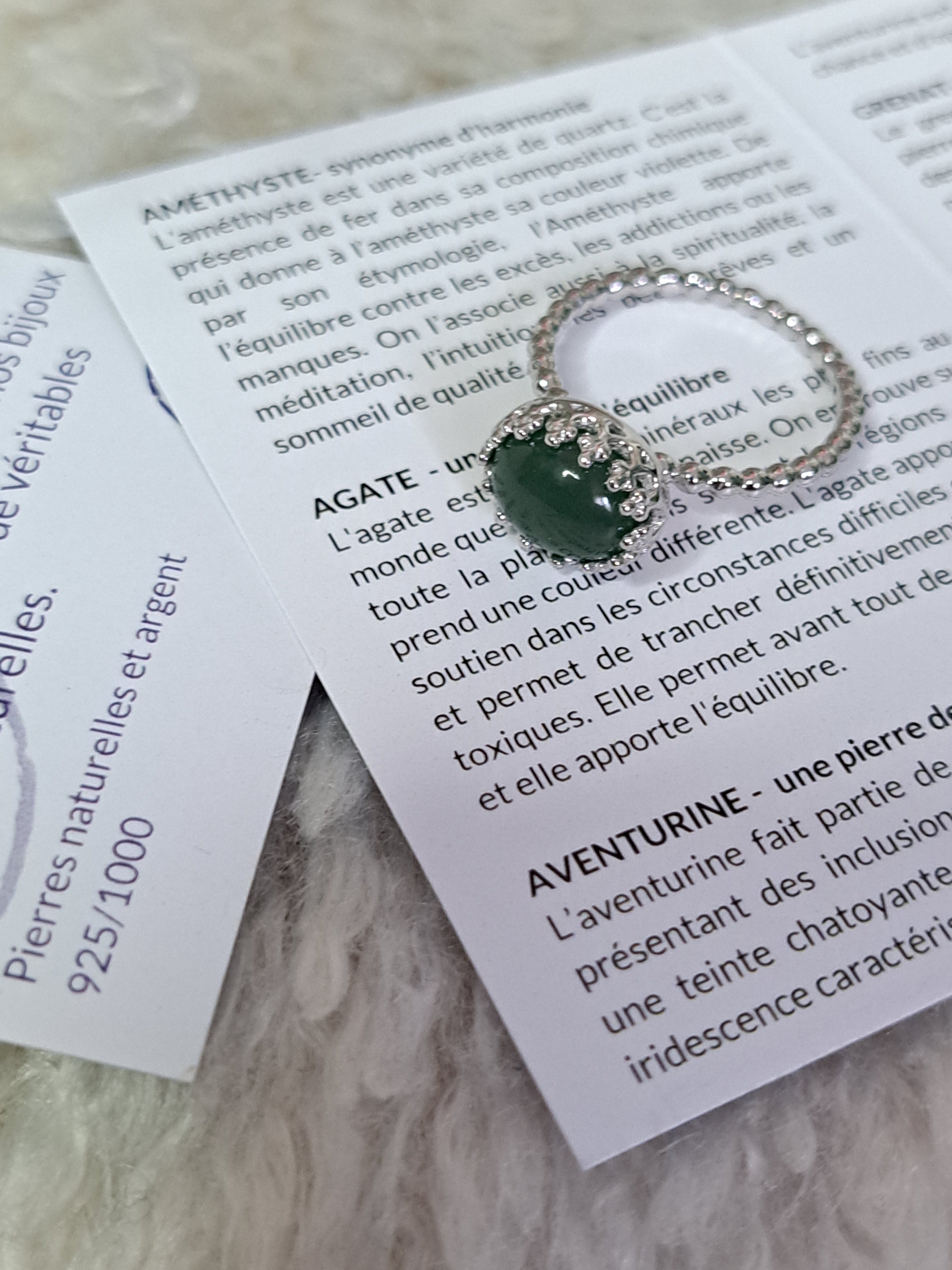 Bague aventurine ovale