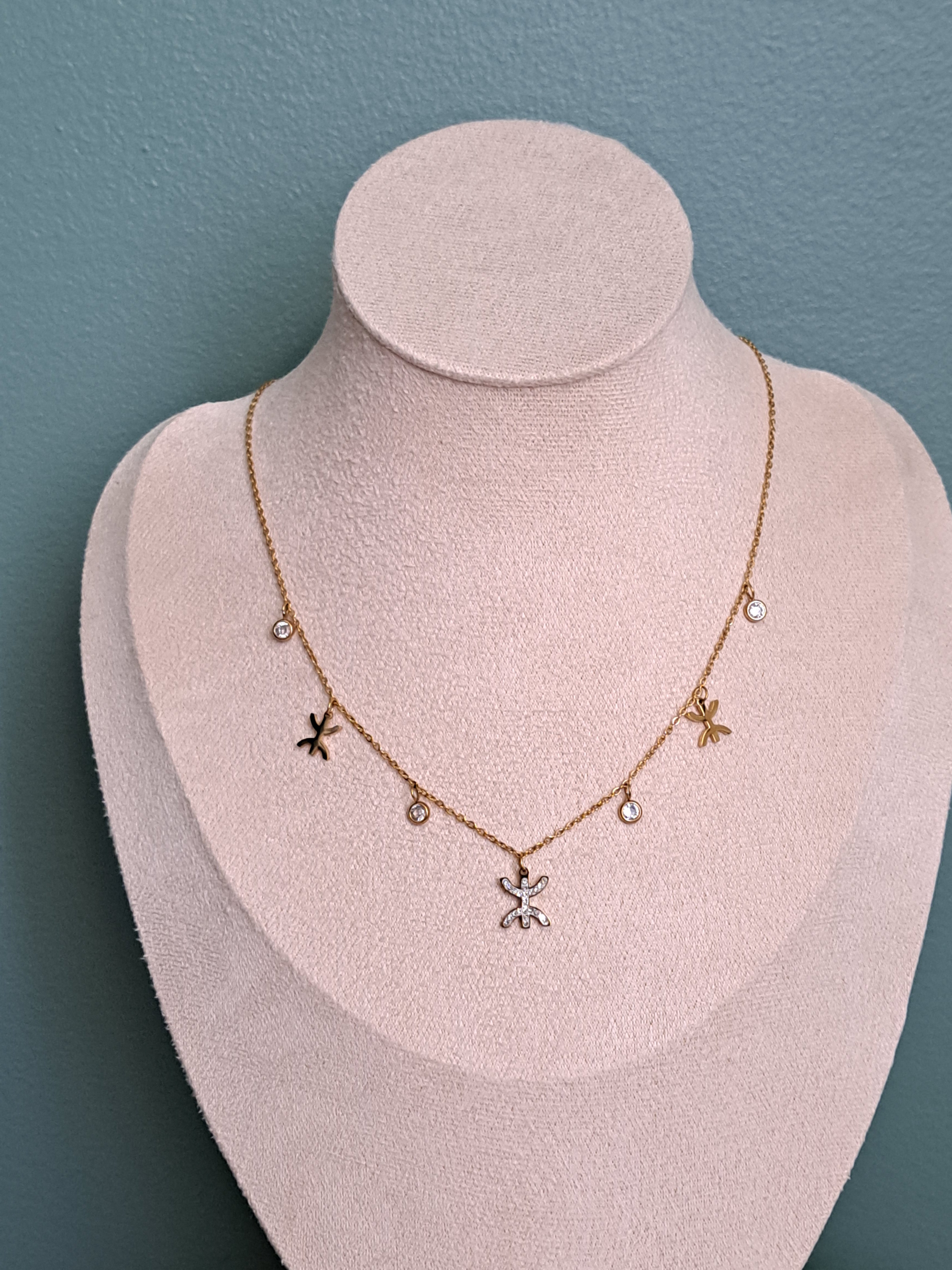 Collier Tifa strass et yaz doré