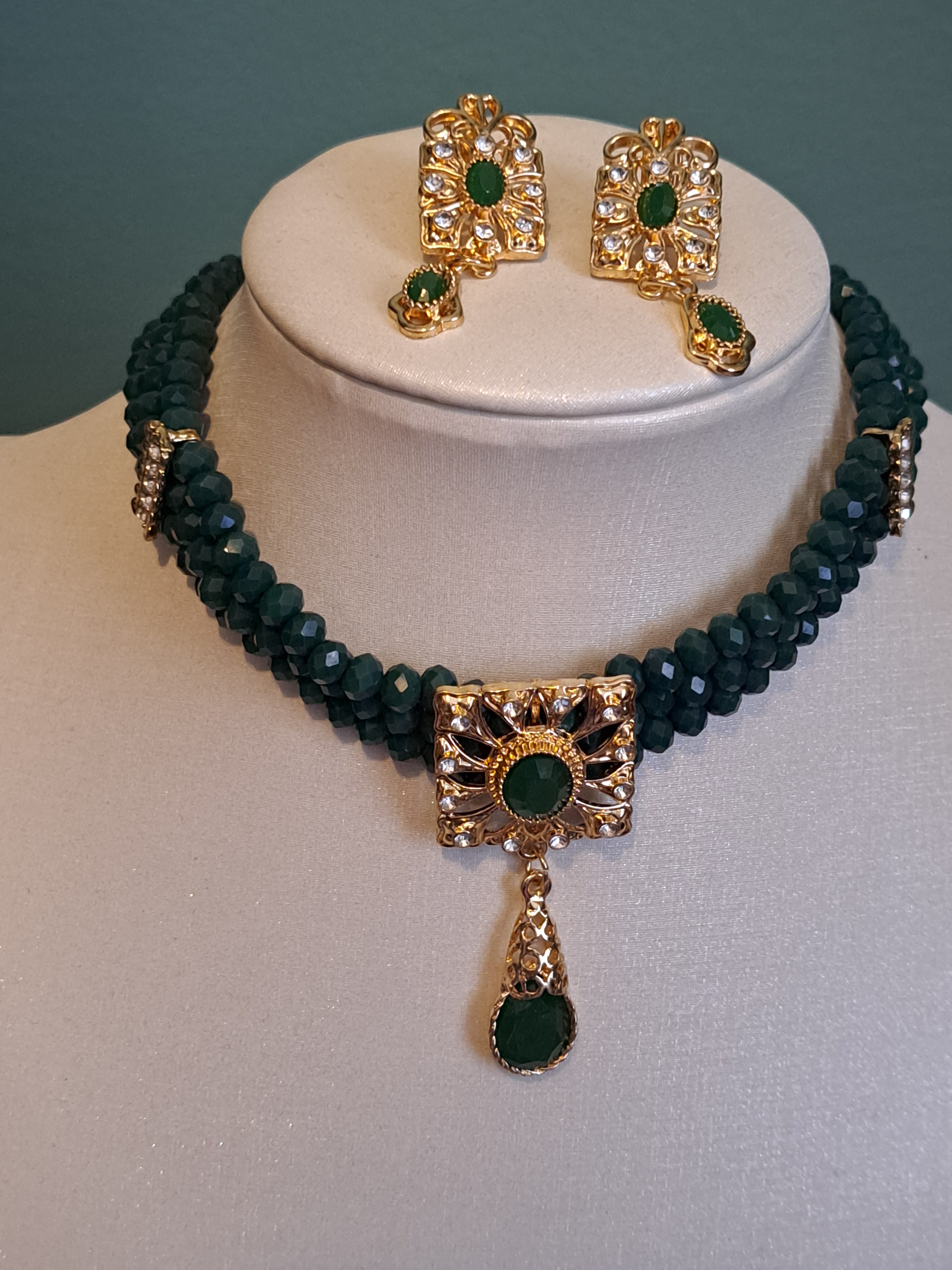Parure fantaisie verte