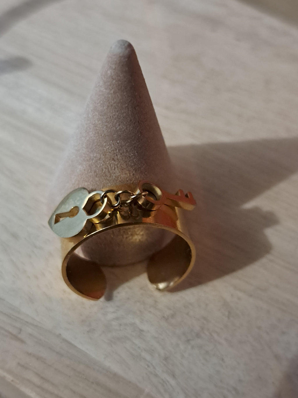 Bague "coeur et clé"