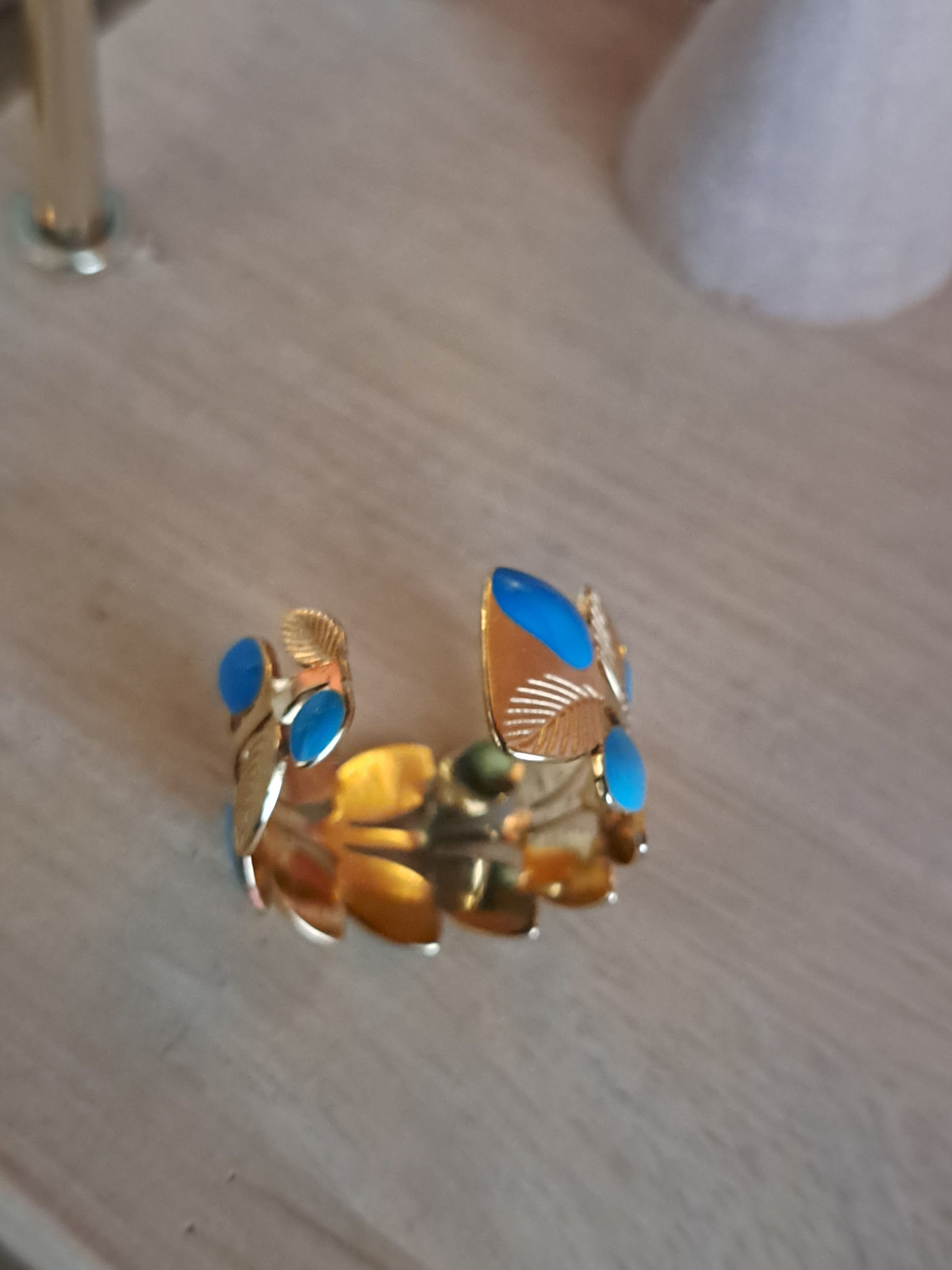 Bague motif "feuille"