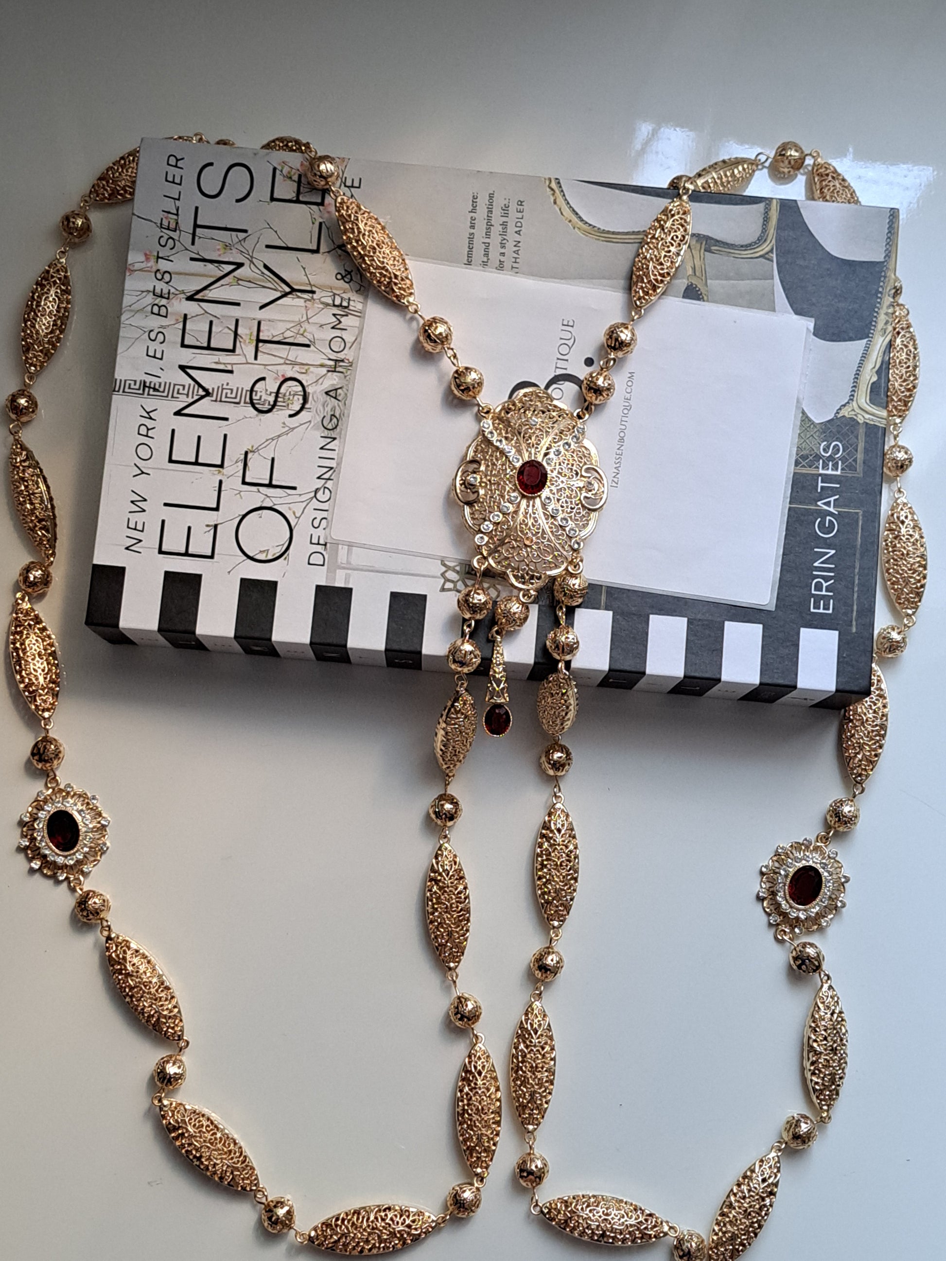 Bijoux de dos doré pour caftan- chaîne de dos