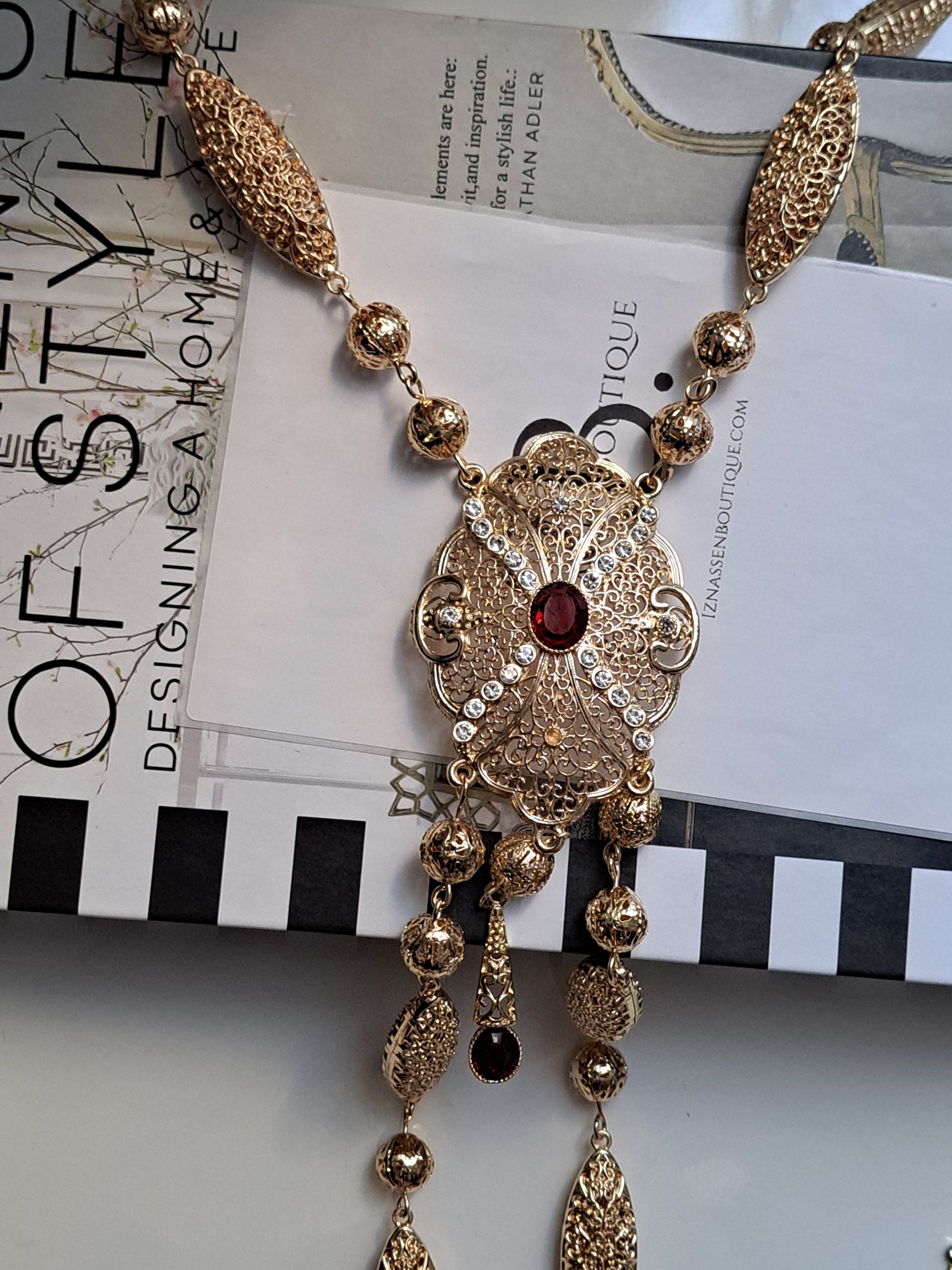 Bijoux de dos doré pour caftan- chaîne de dos