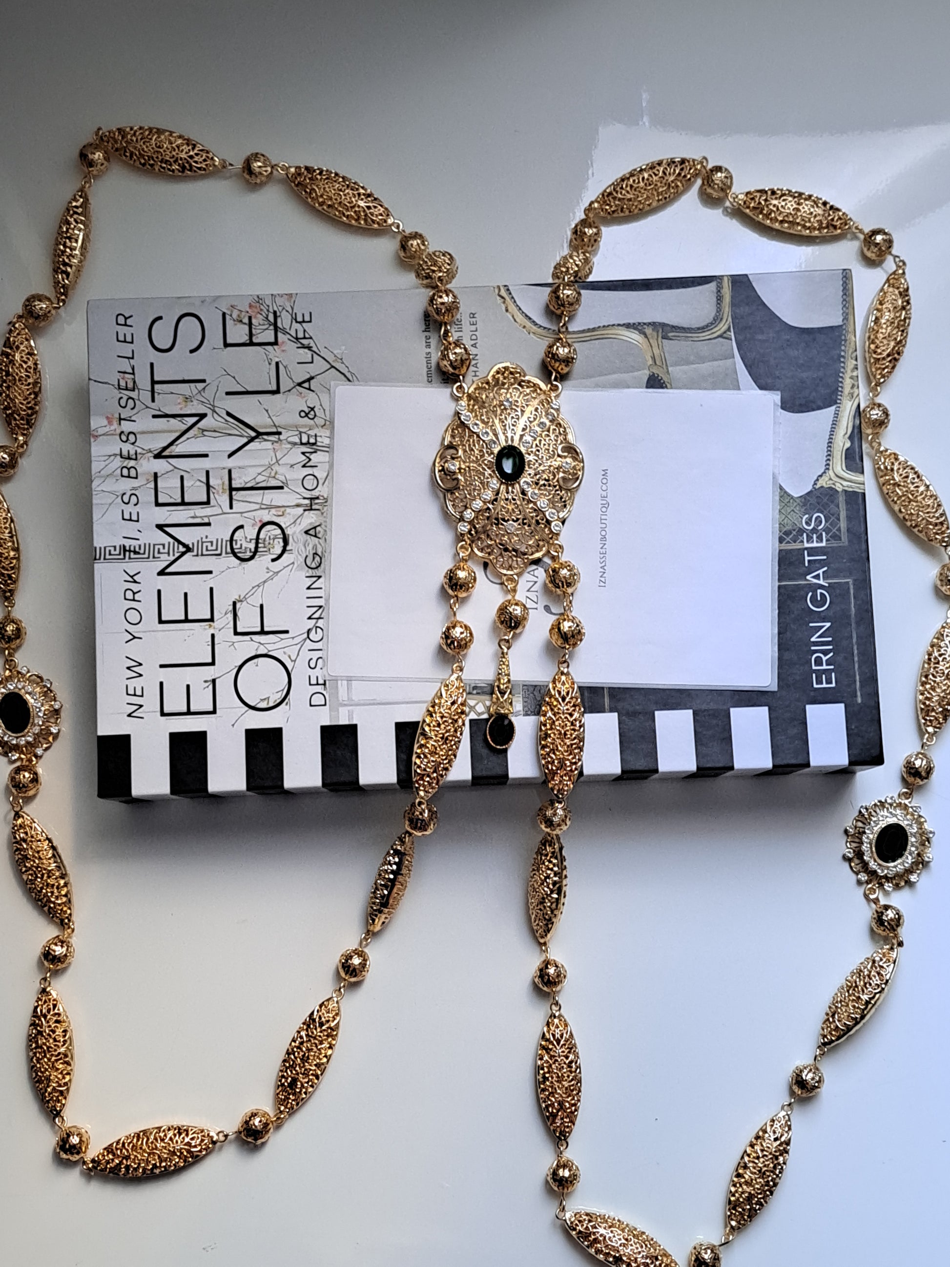 Bijoux de dos doré pour caftan- chaîne de dos