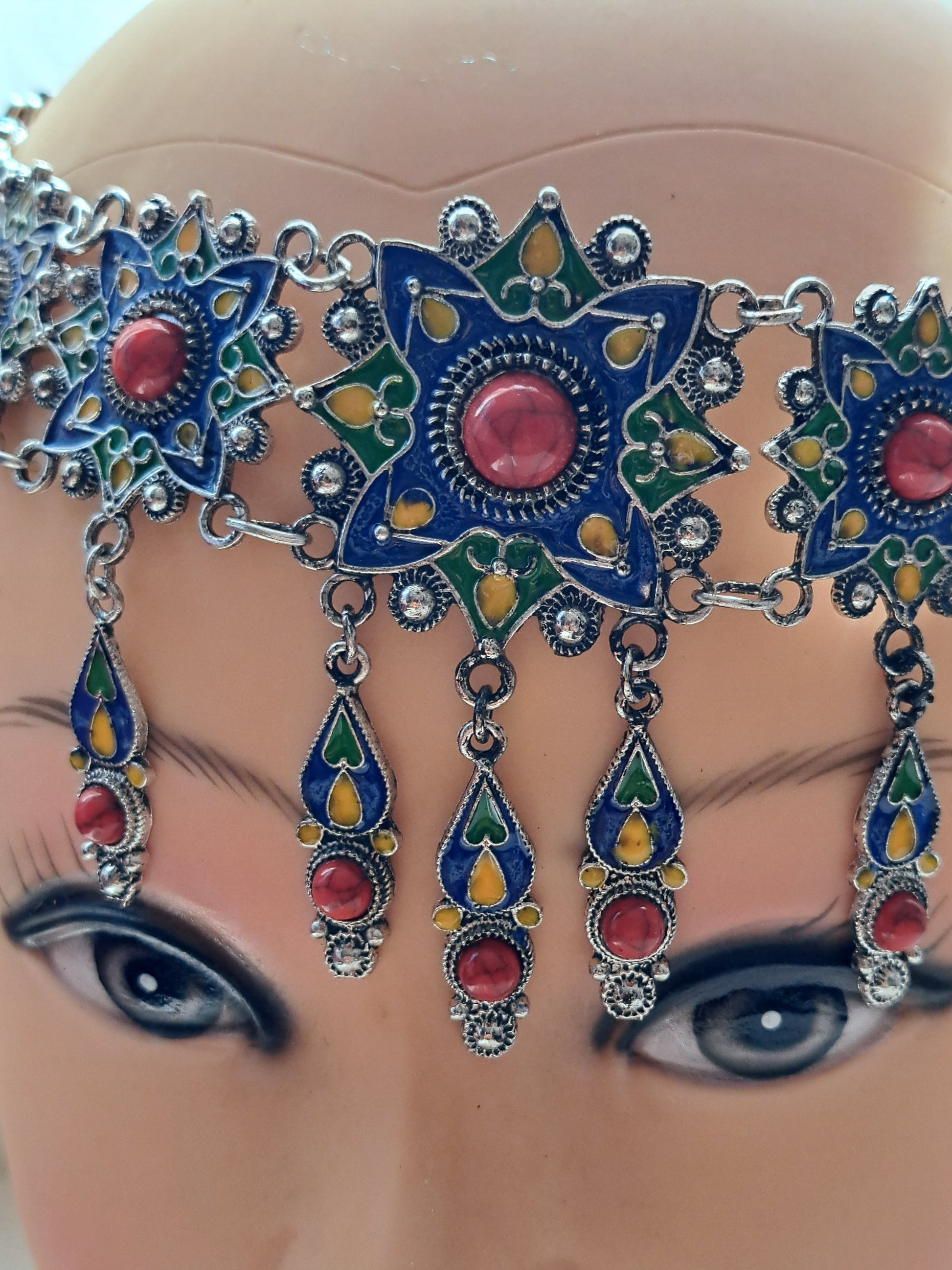Bijou de tête kabyle multicolore