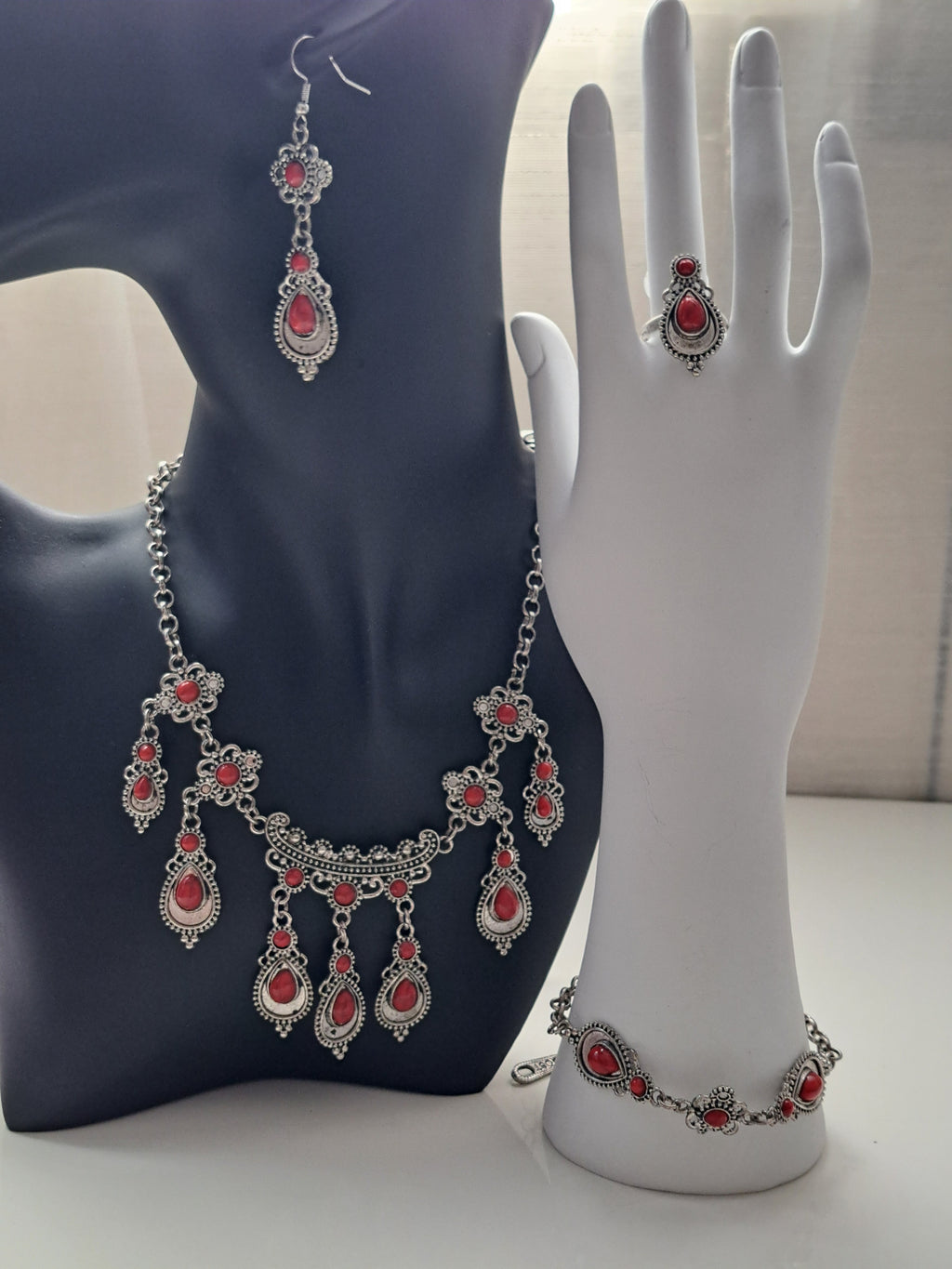 Parure 4 pièces kabyle "rouge"