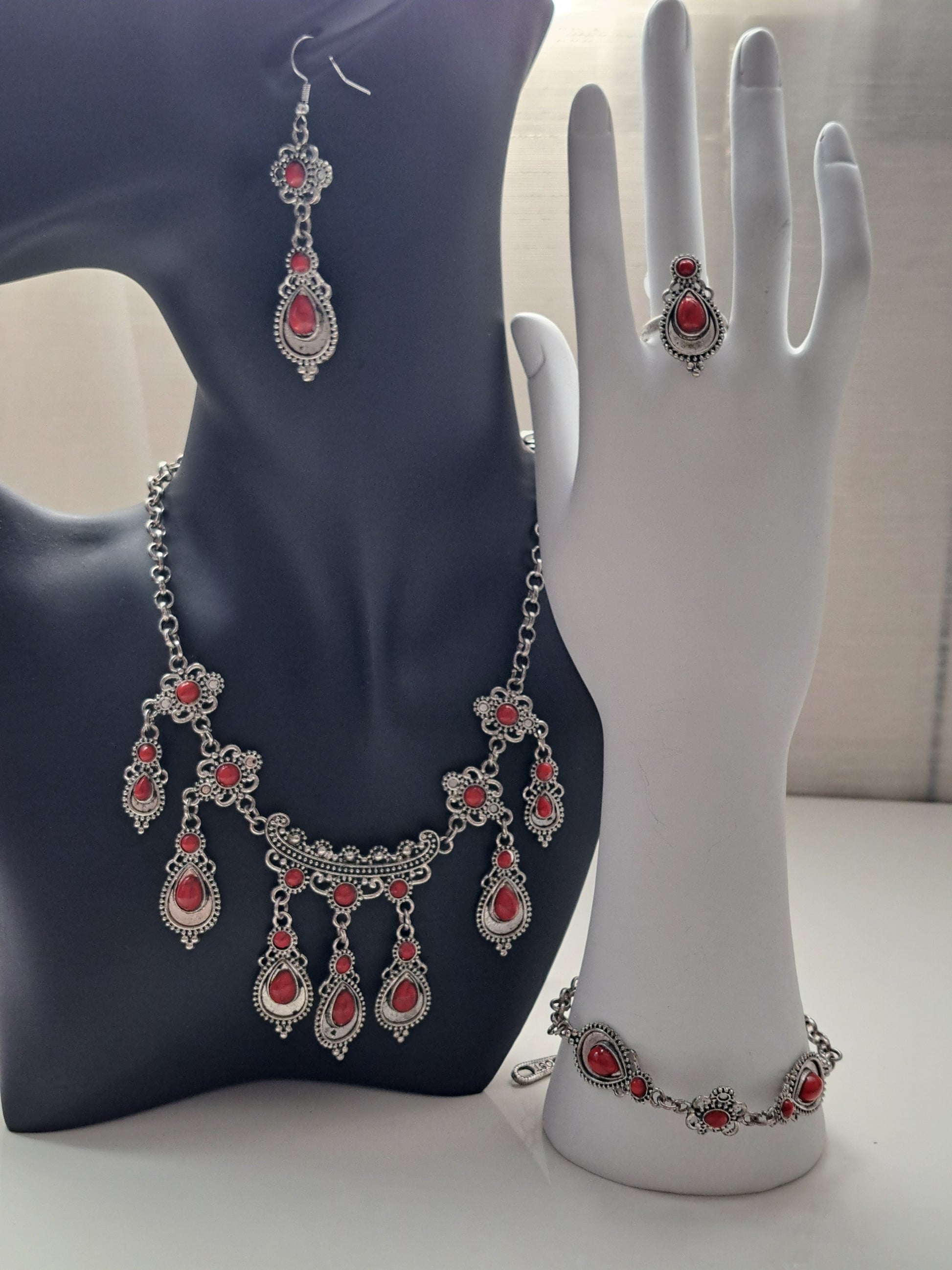Parure 4 pièces kabyle "rouge"