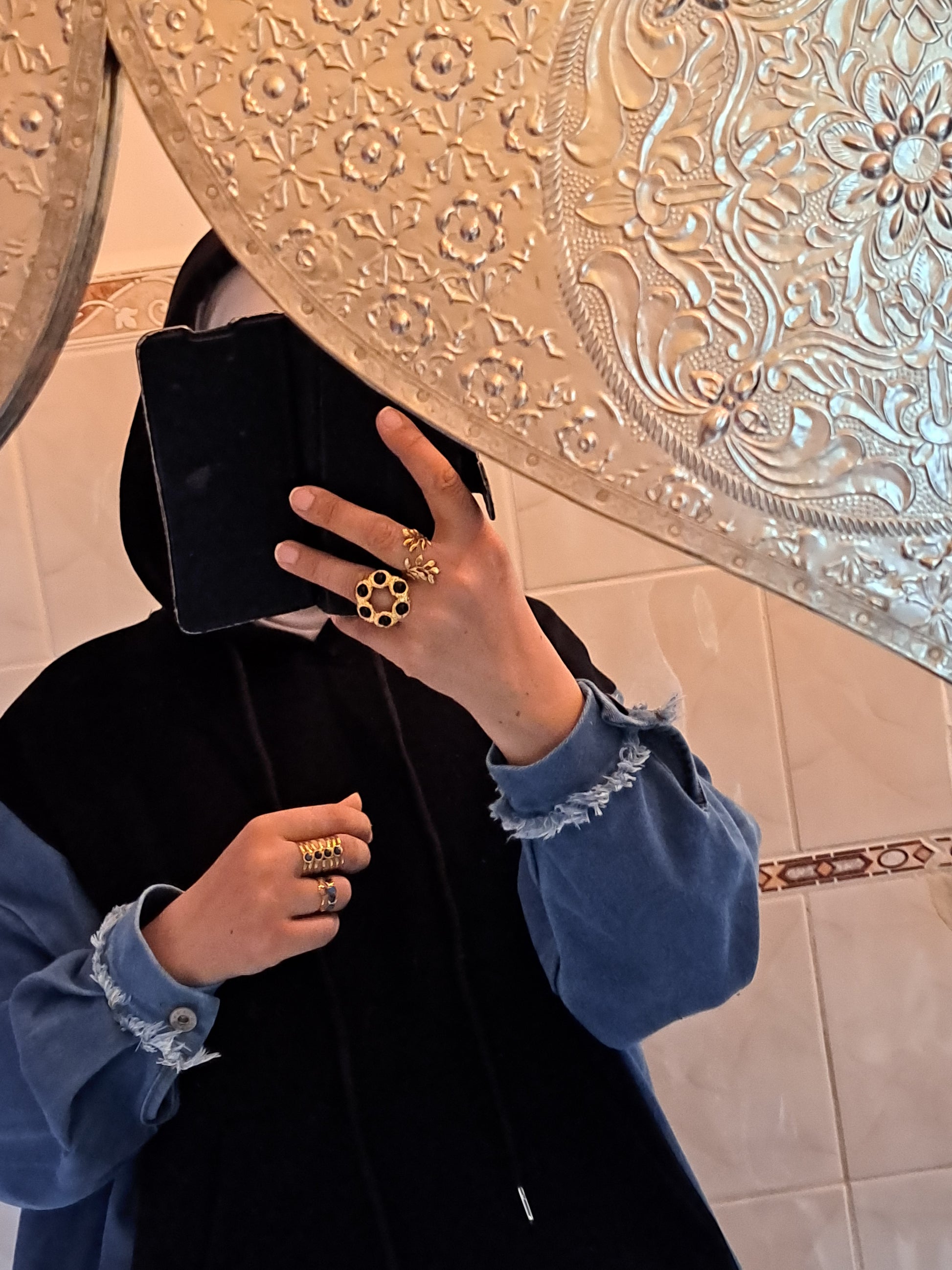 Sweat oversize bi matière "jean"