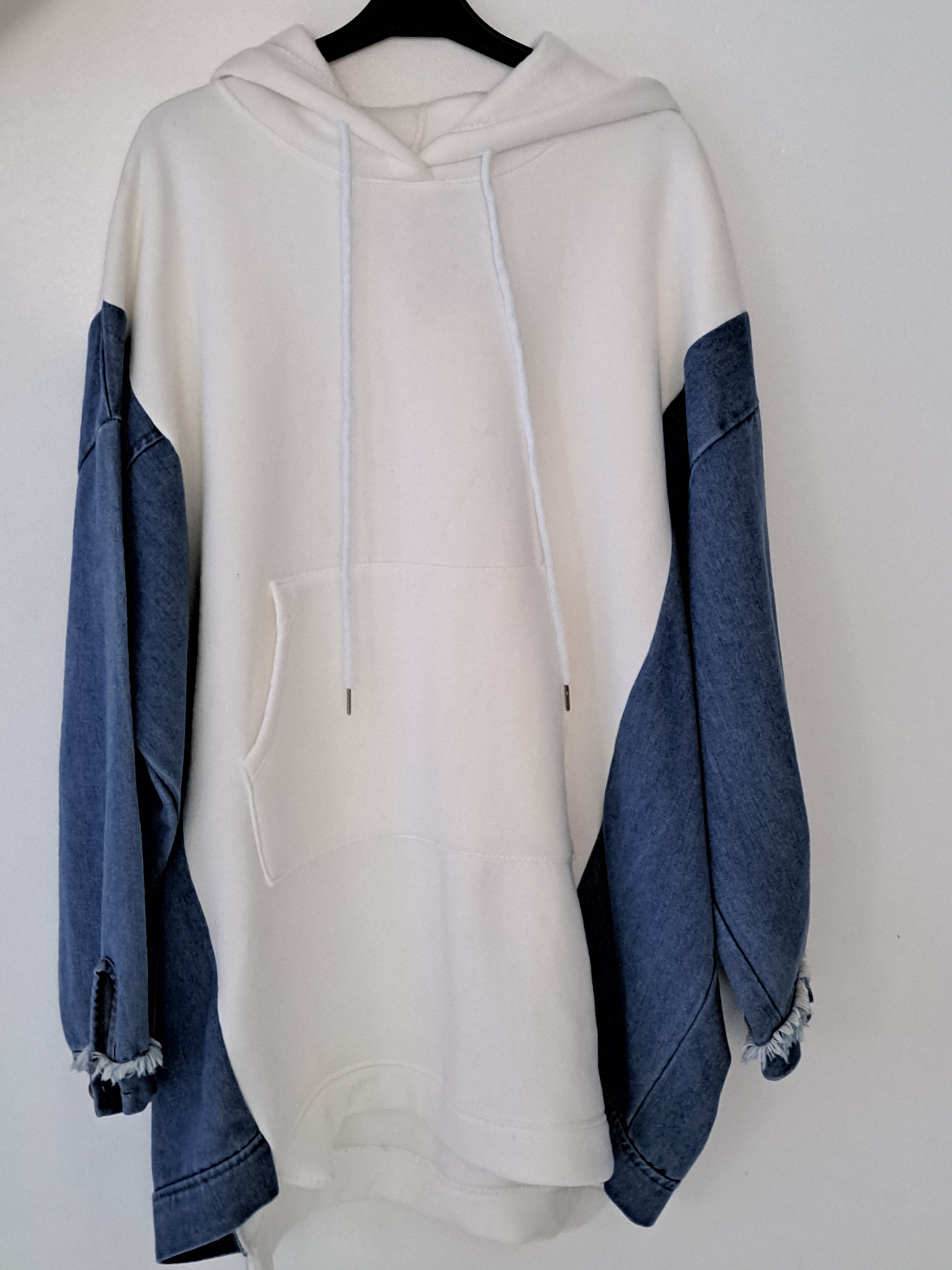 Sweat oversize bi matière "jean"