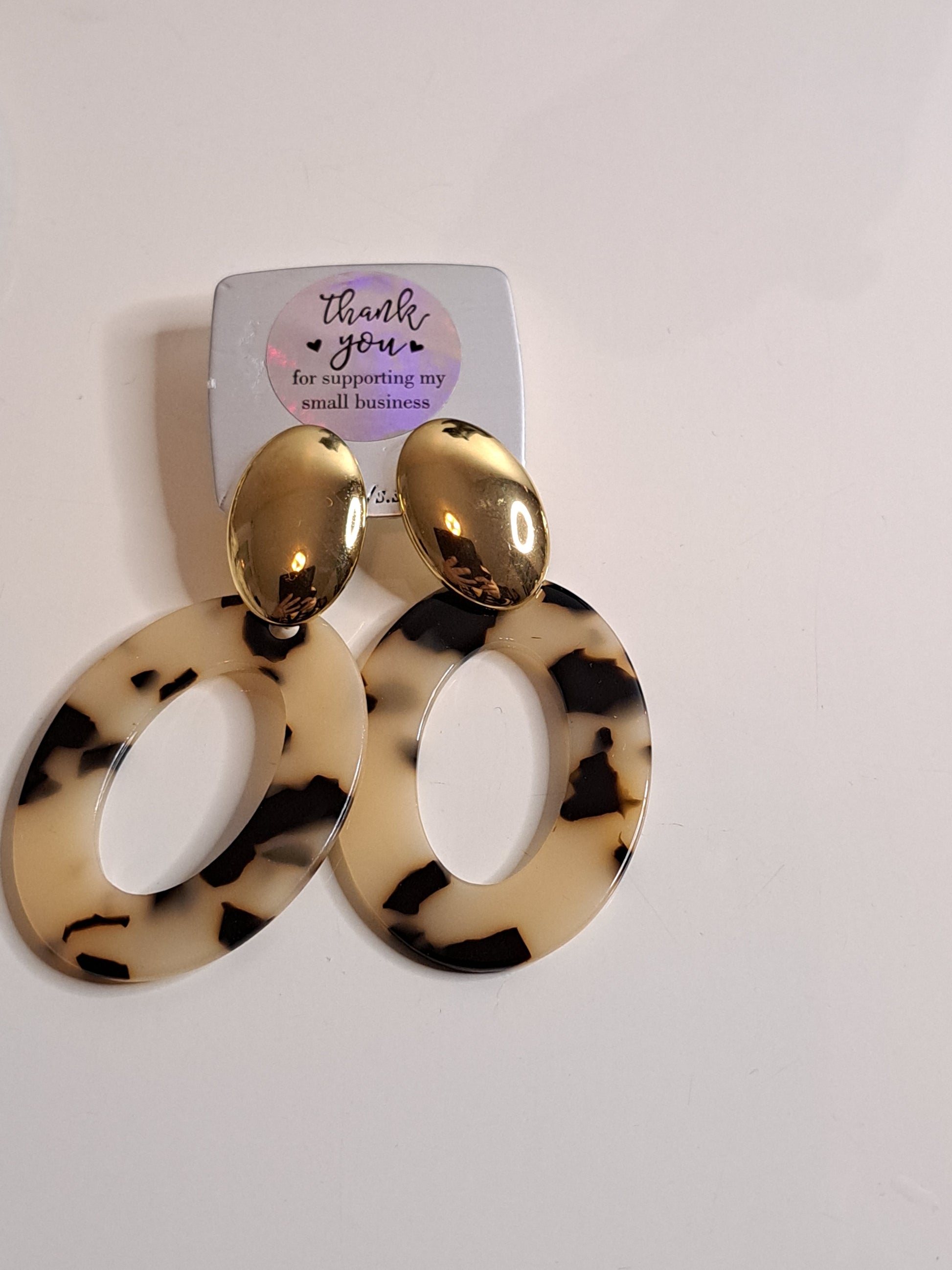 Boucles d'oreilles ovale leopard