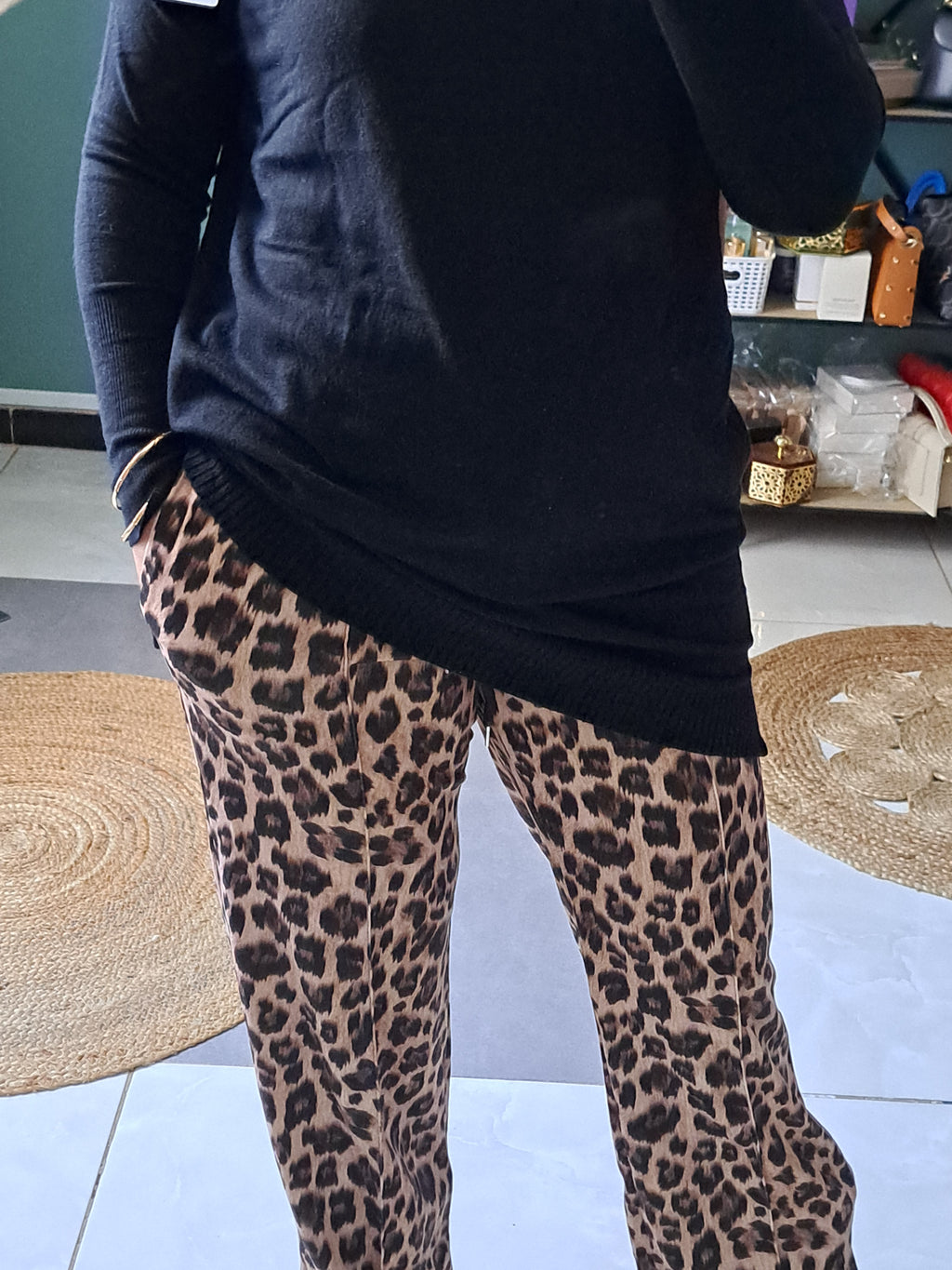 Pantalon imprimé léopard