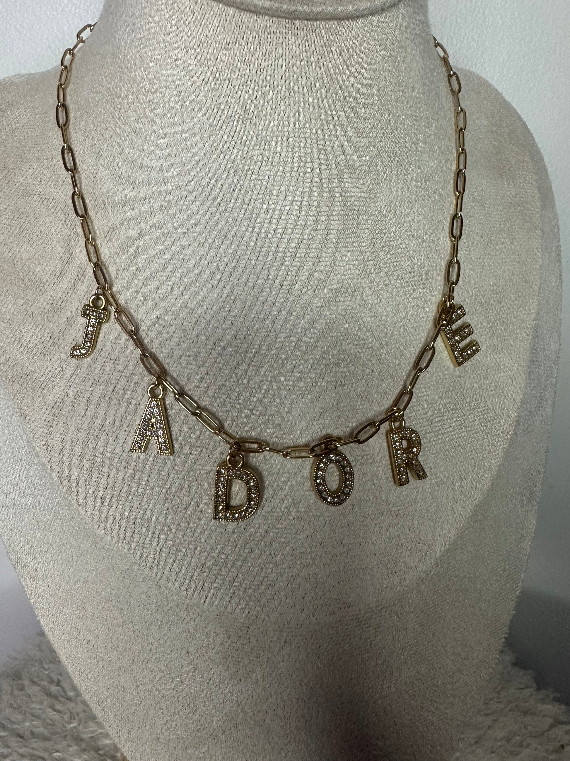 Collier inscription j’adore