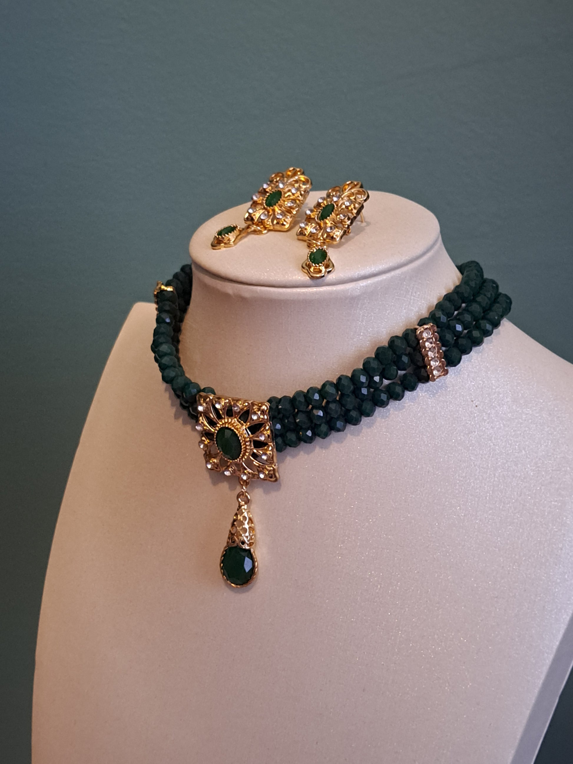 Parure fantaisie verte