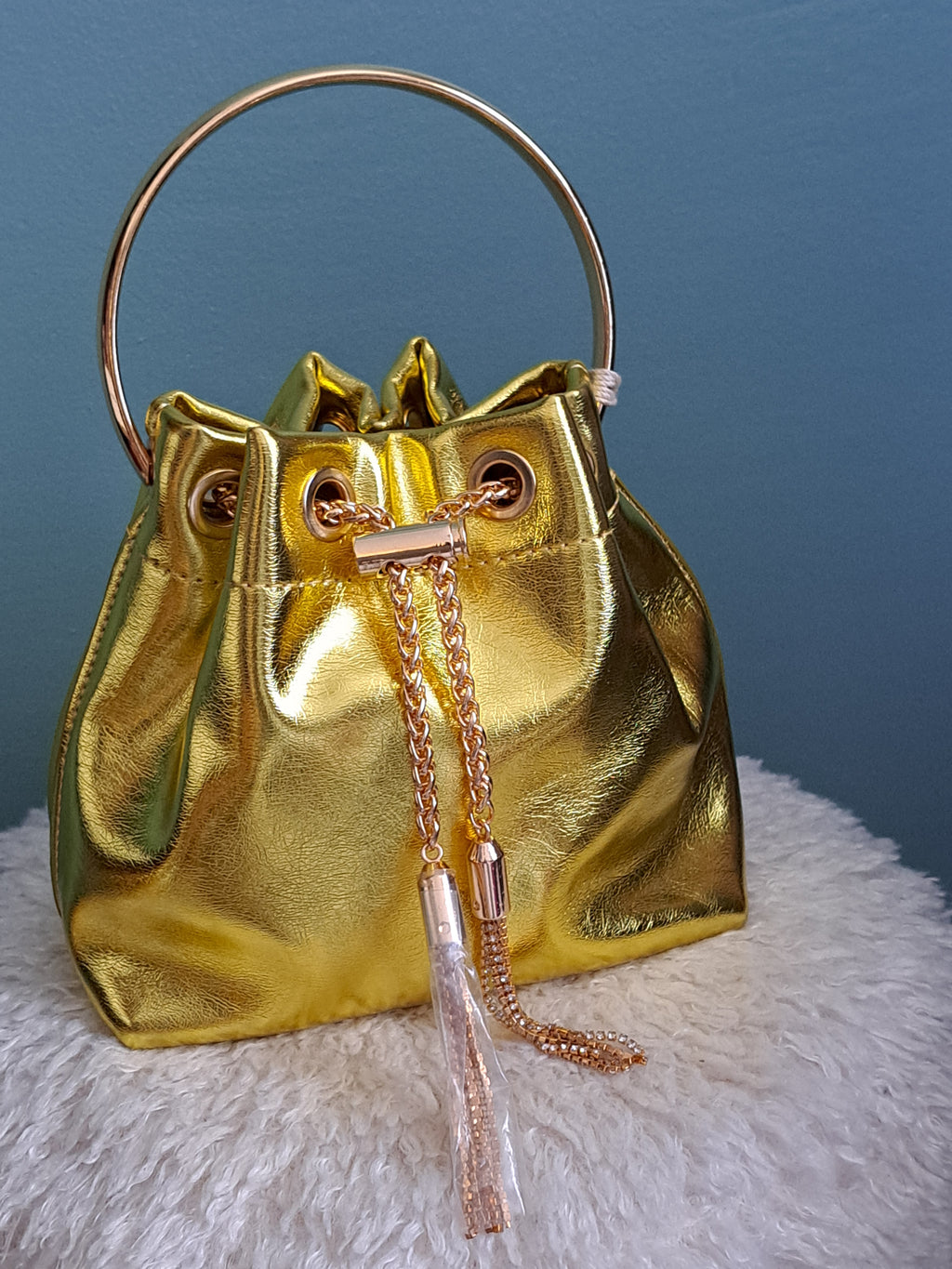 mini sac seau - poignée dorée chic (bucket bag)