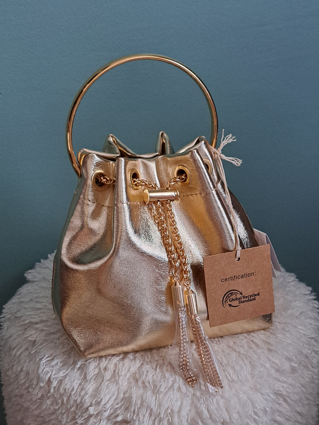 mini sac seau - poignée dorée chic (bucket bag)
