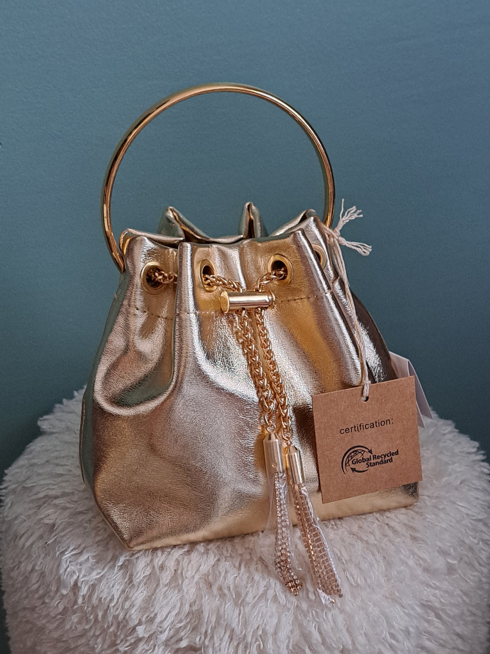 mini sac seau - poignée dorée chic (bucket bag)