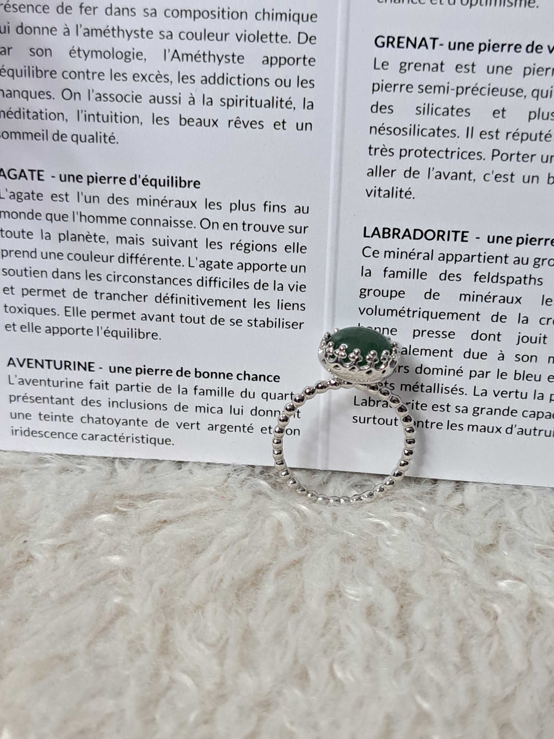 Bague aventurine ovale