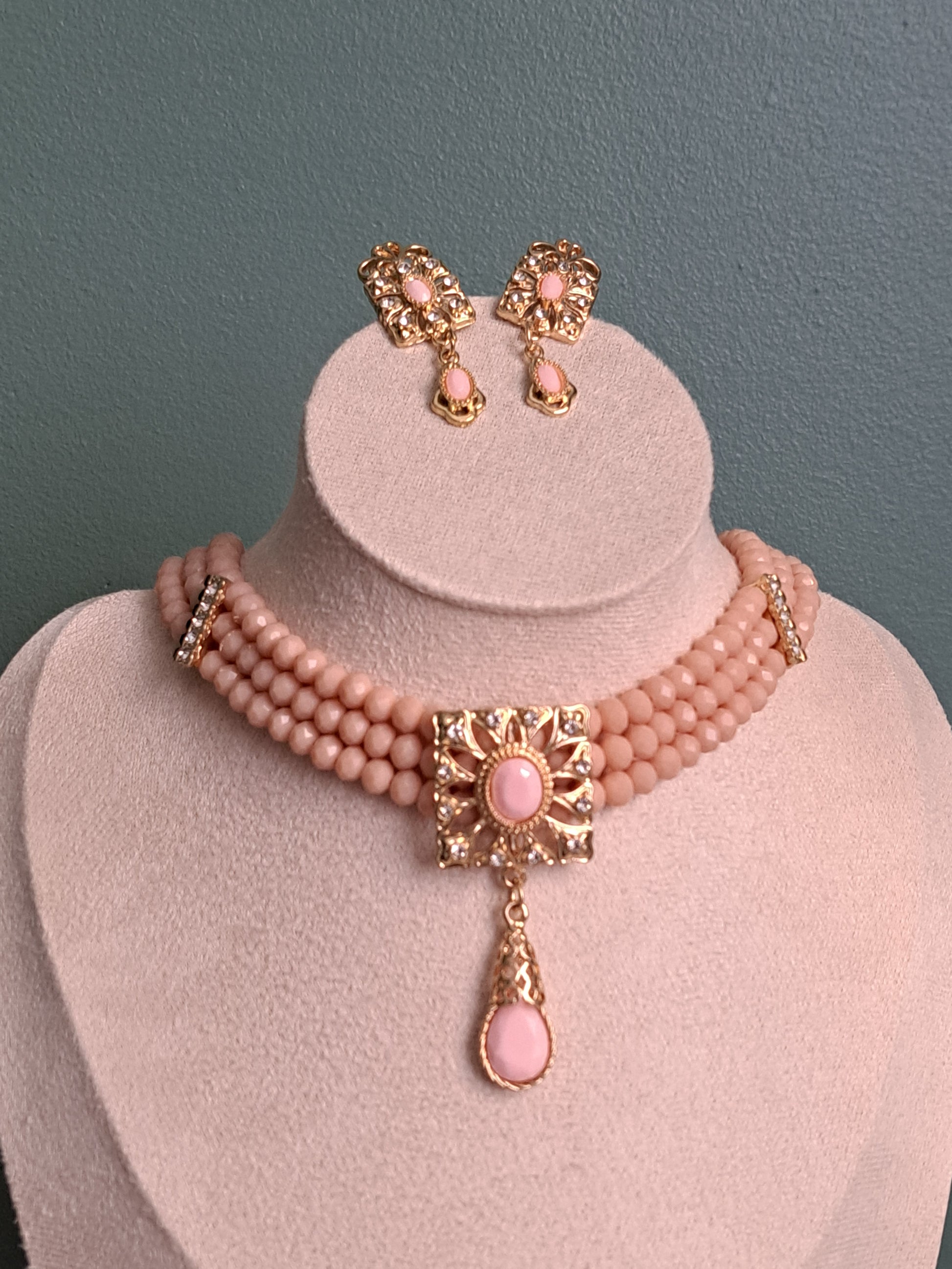 Parure fantaisie rose