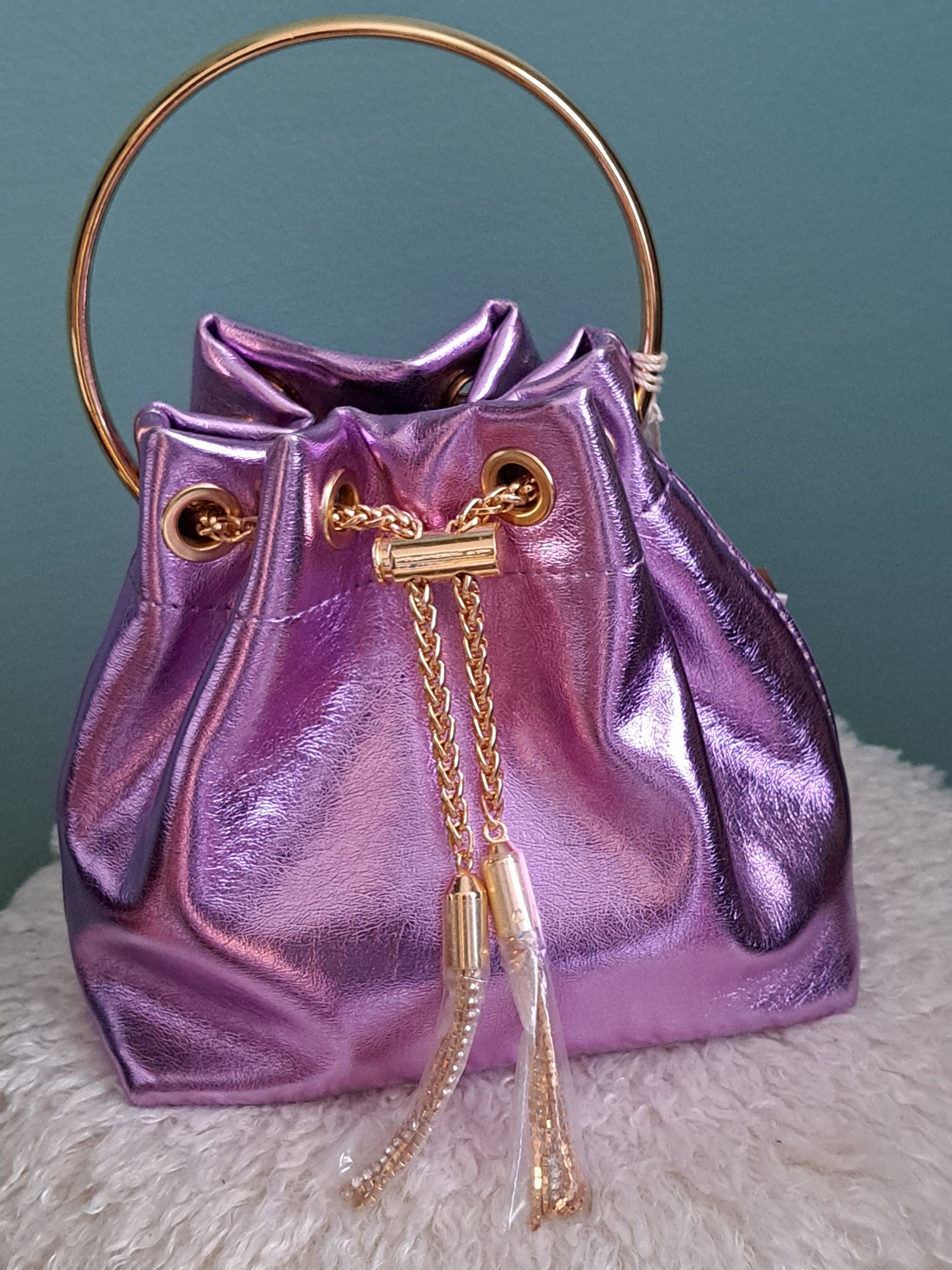 mini sac seau - poignée dorée chic (bucket bag)