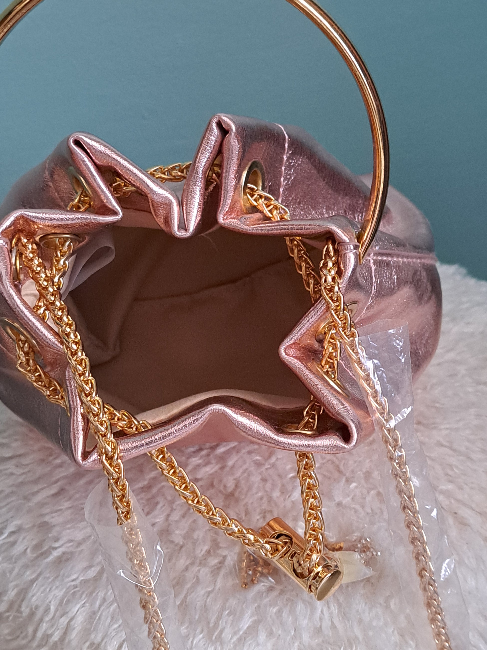 mini sac seau - poignée dorée chic (bucket bag)