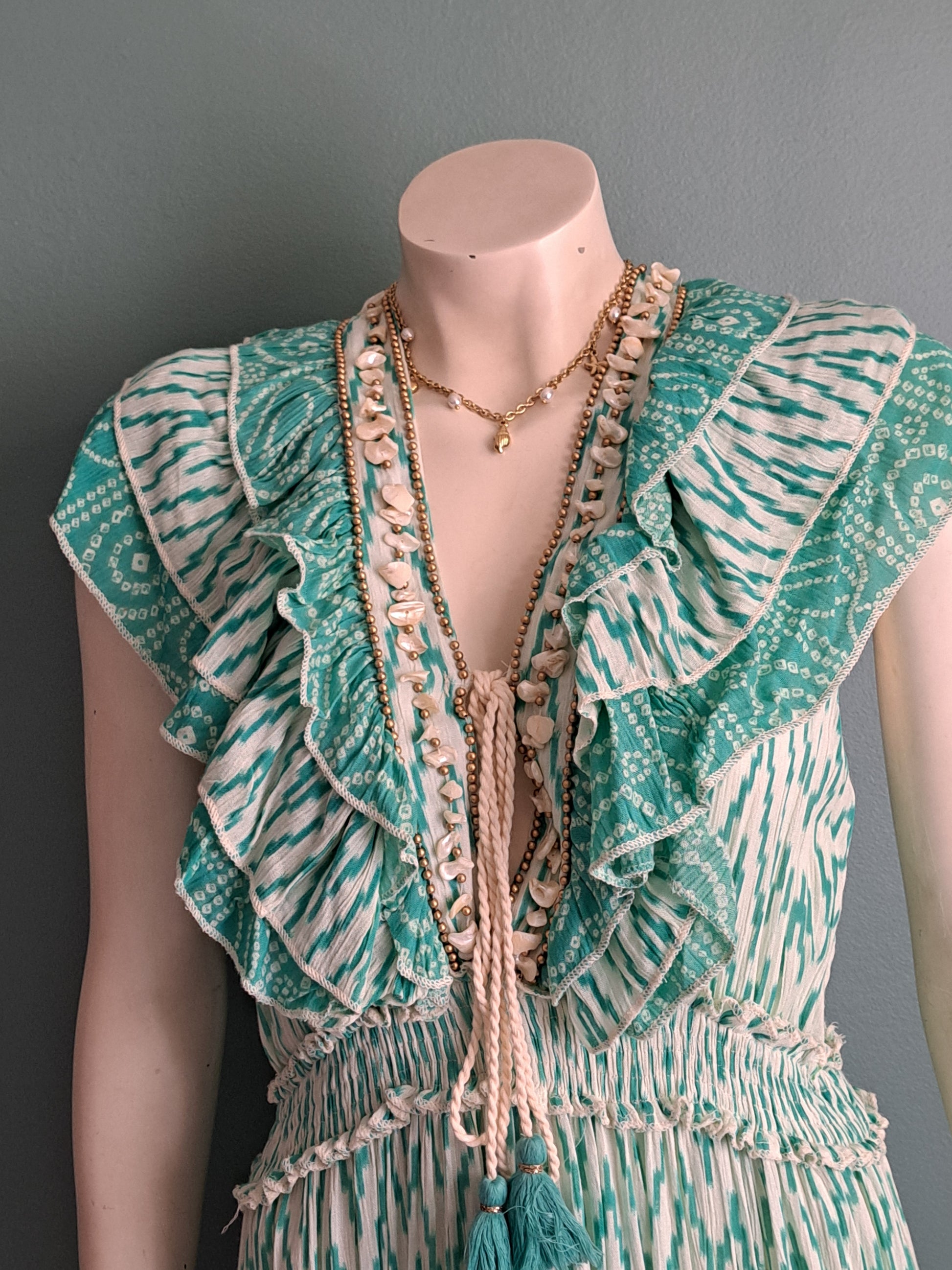 Robe longue bohème à volants