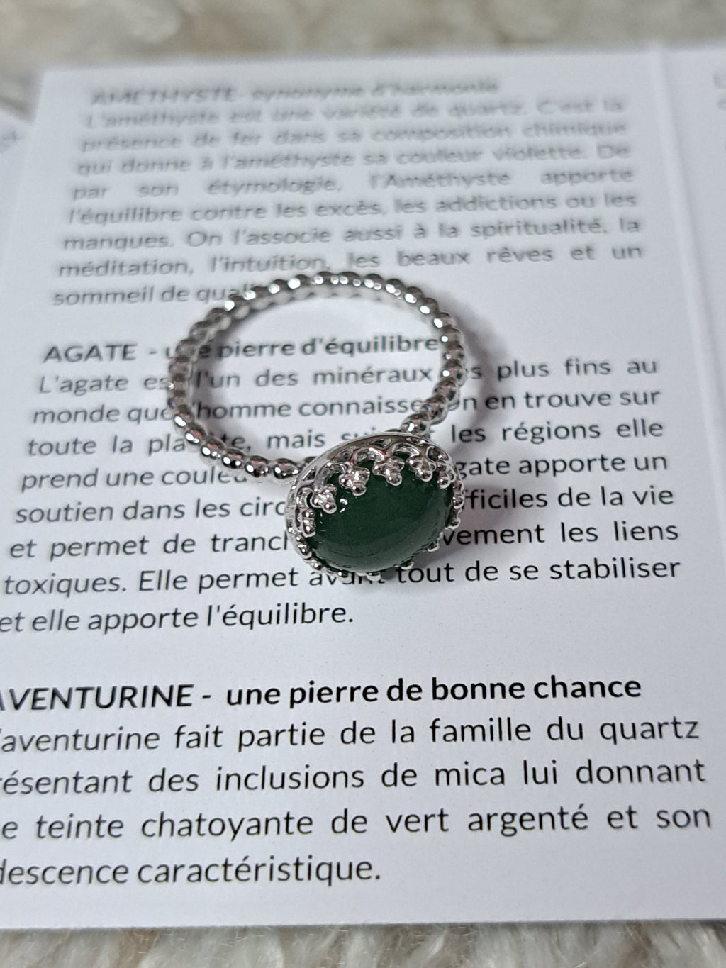 Bague aventurine ovale