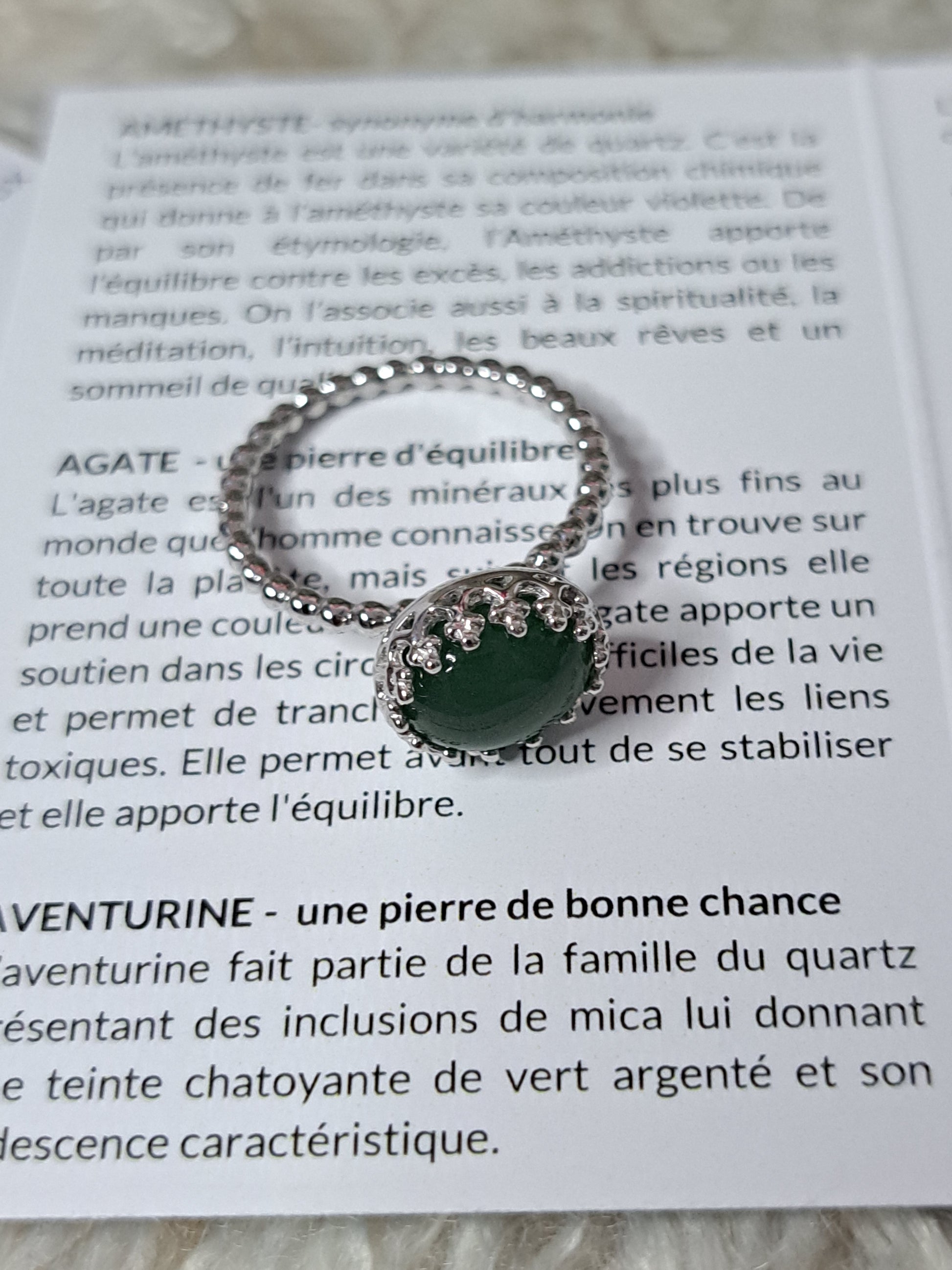 Bague aventurine ovale