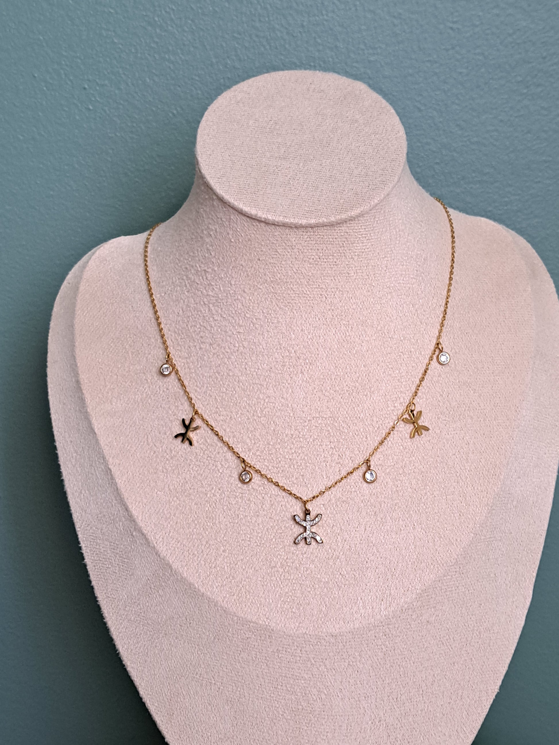 Collier Tifa strass et yaz doré