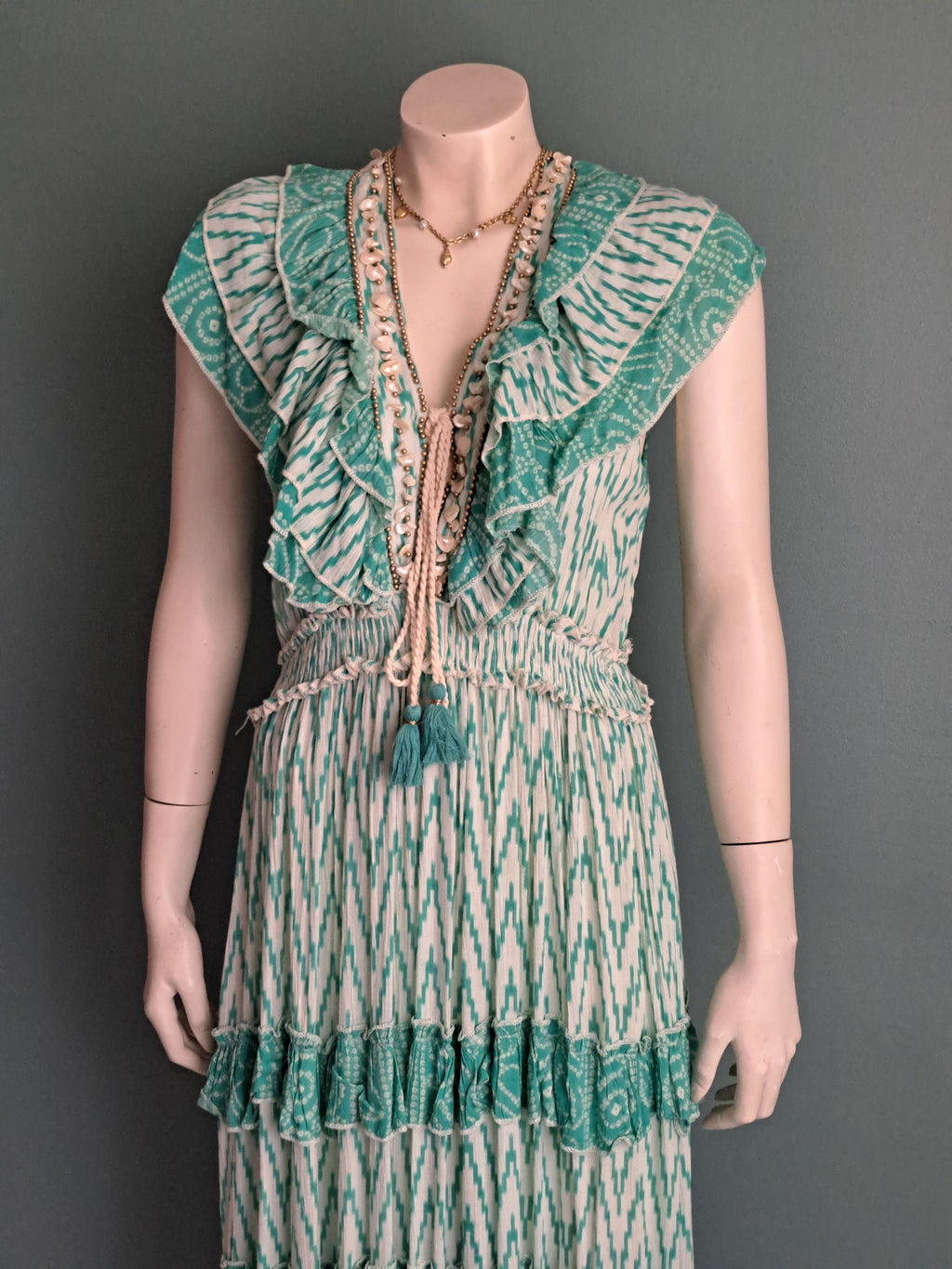 Robe longue bohème à volants
