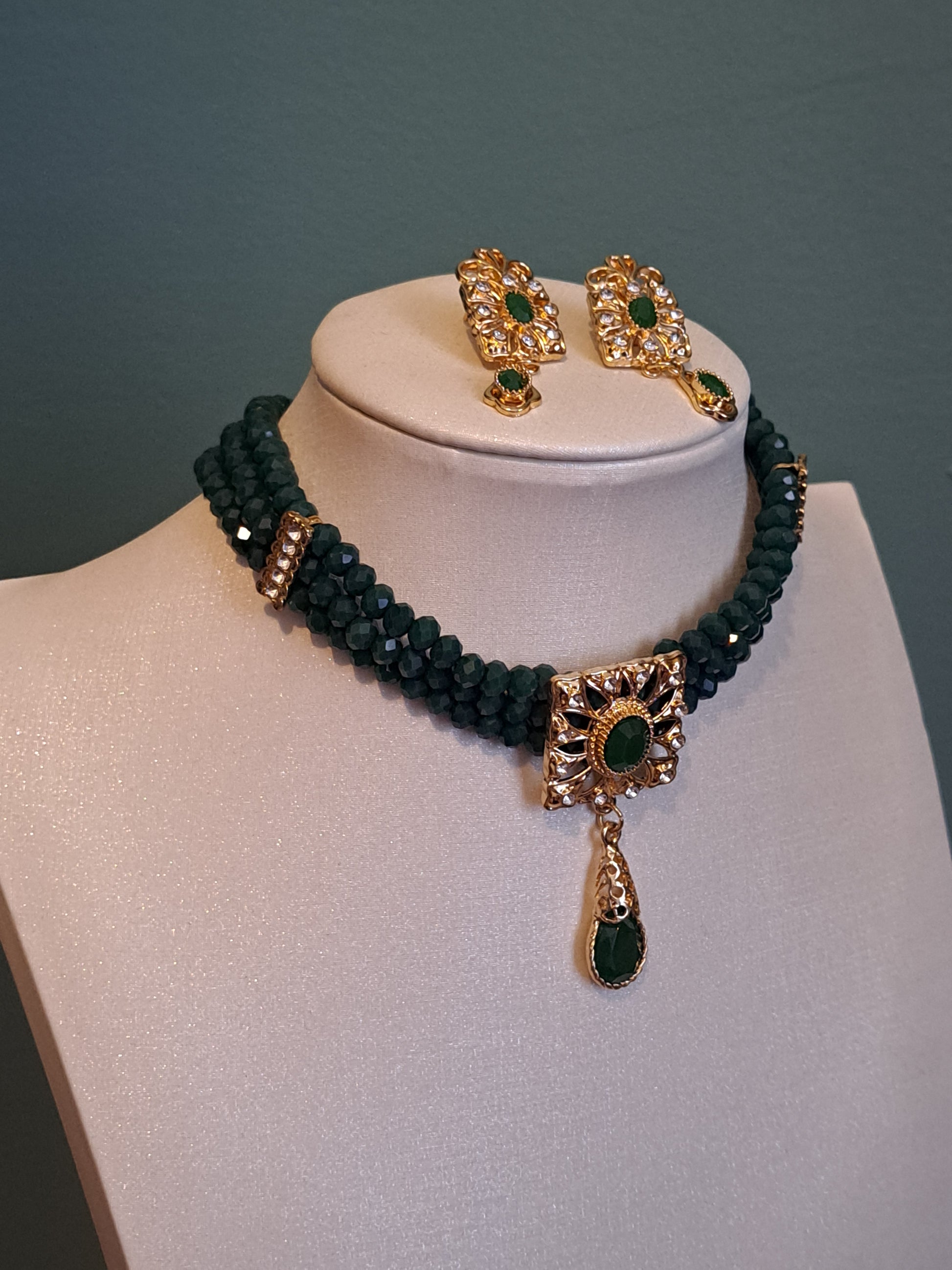 Parure fantaisie verte