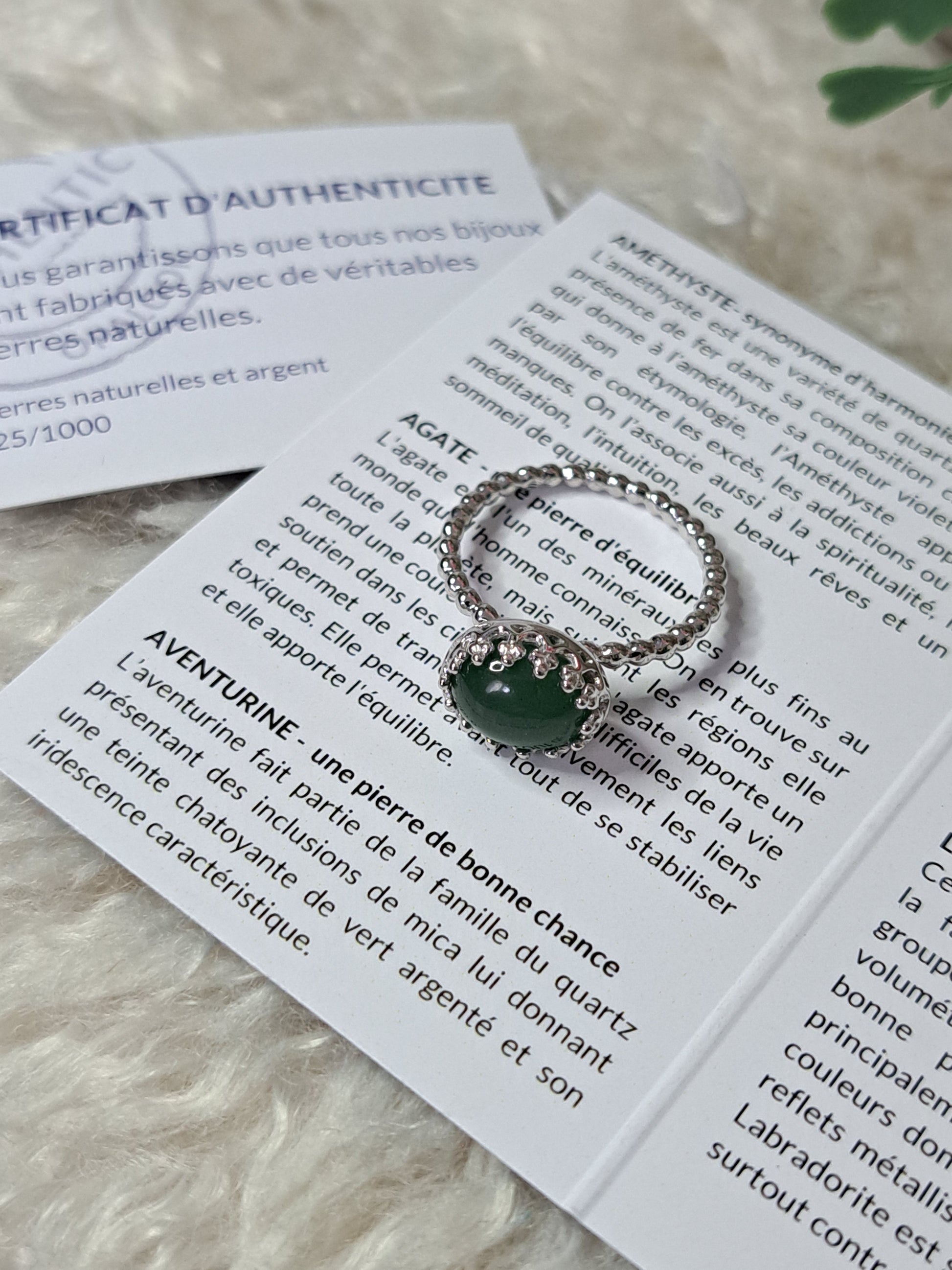 Bague aventurine ovale