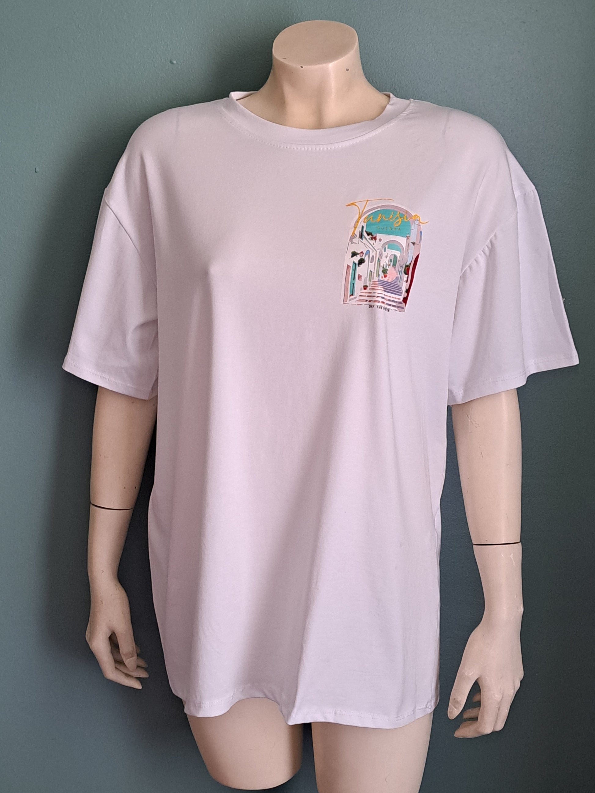 T-shirt Tunisia blanc