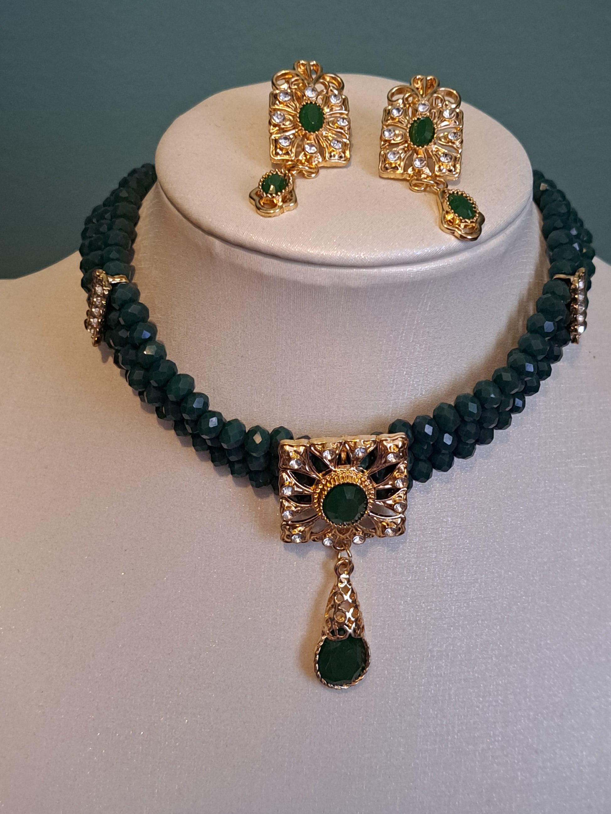 Parure fantaisie verte