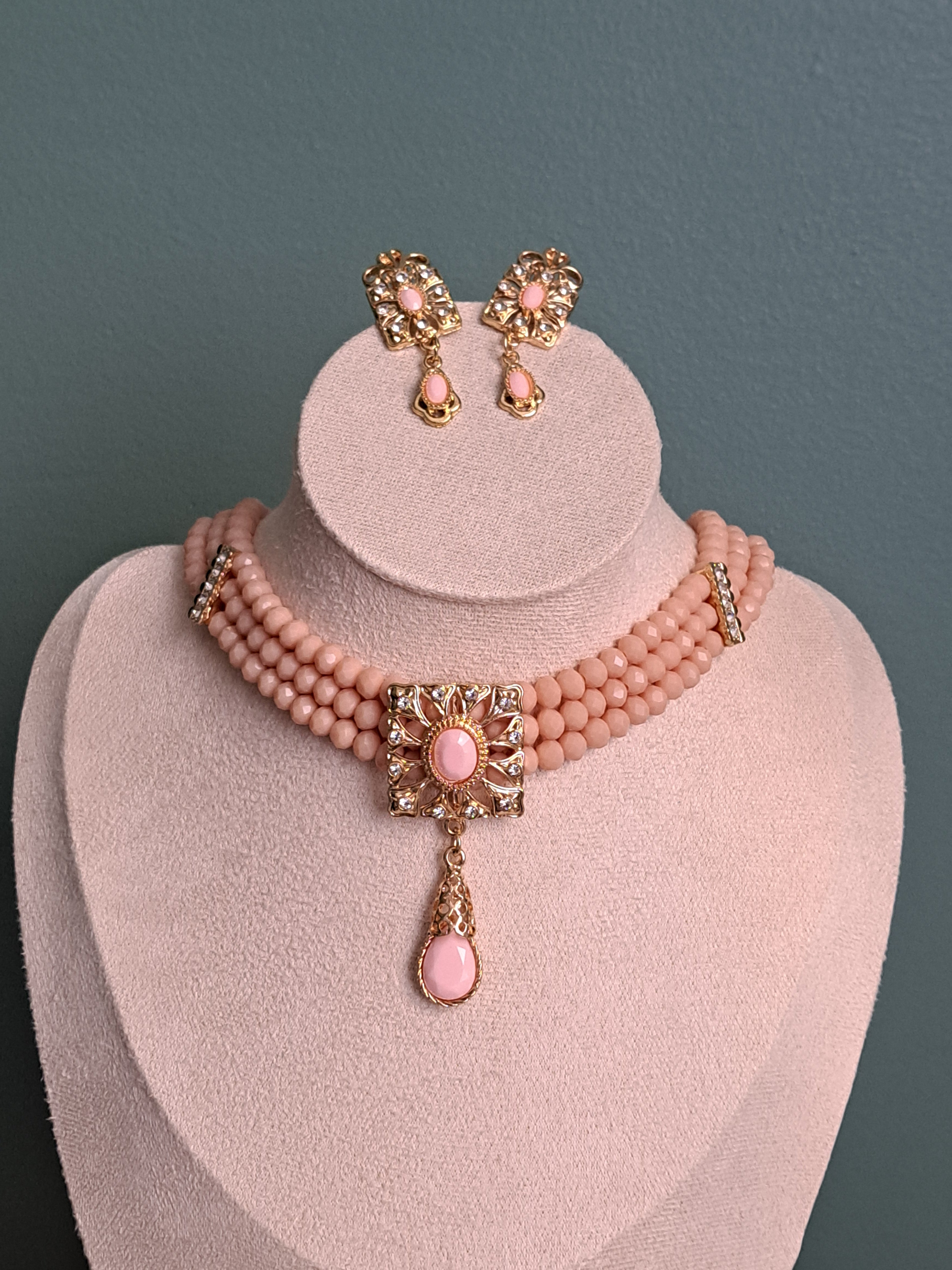 Parure fantaisie rose