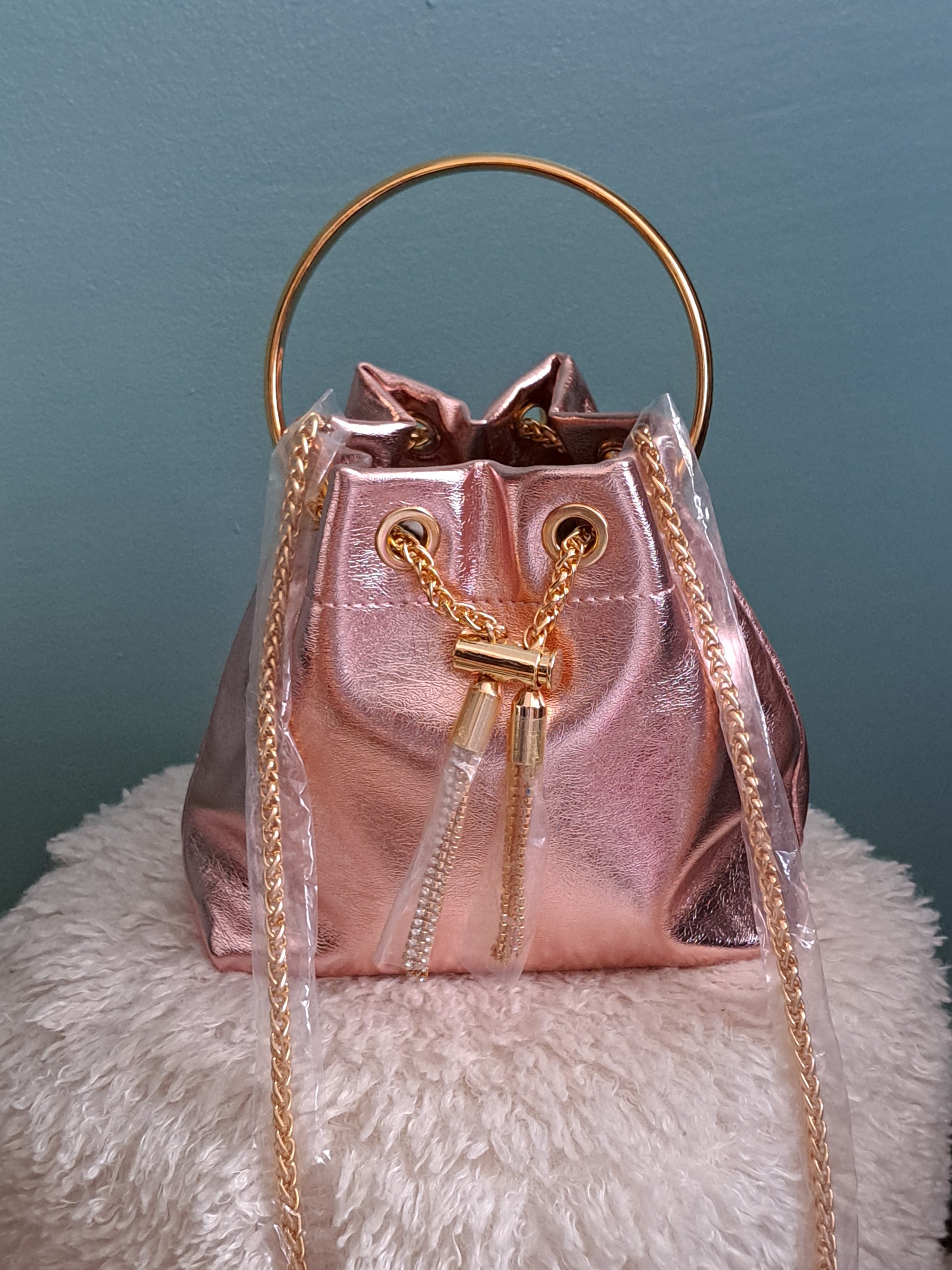 mini sac seau - poignée dorée chic (bucket bag)