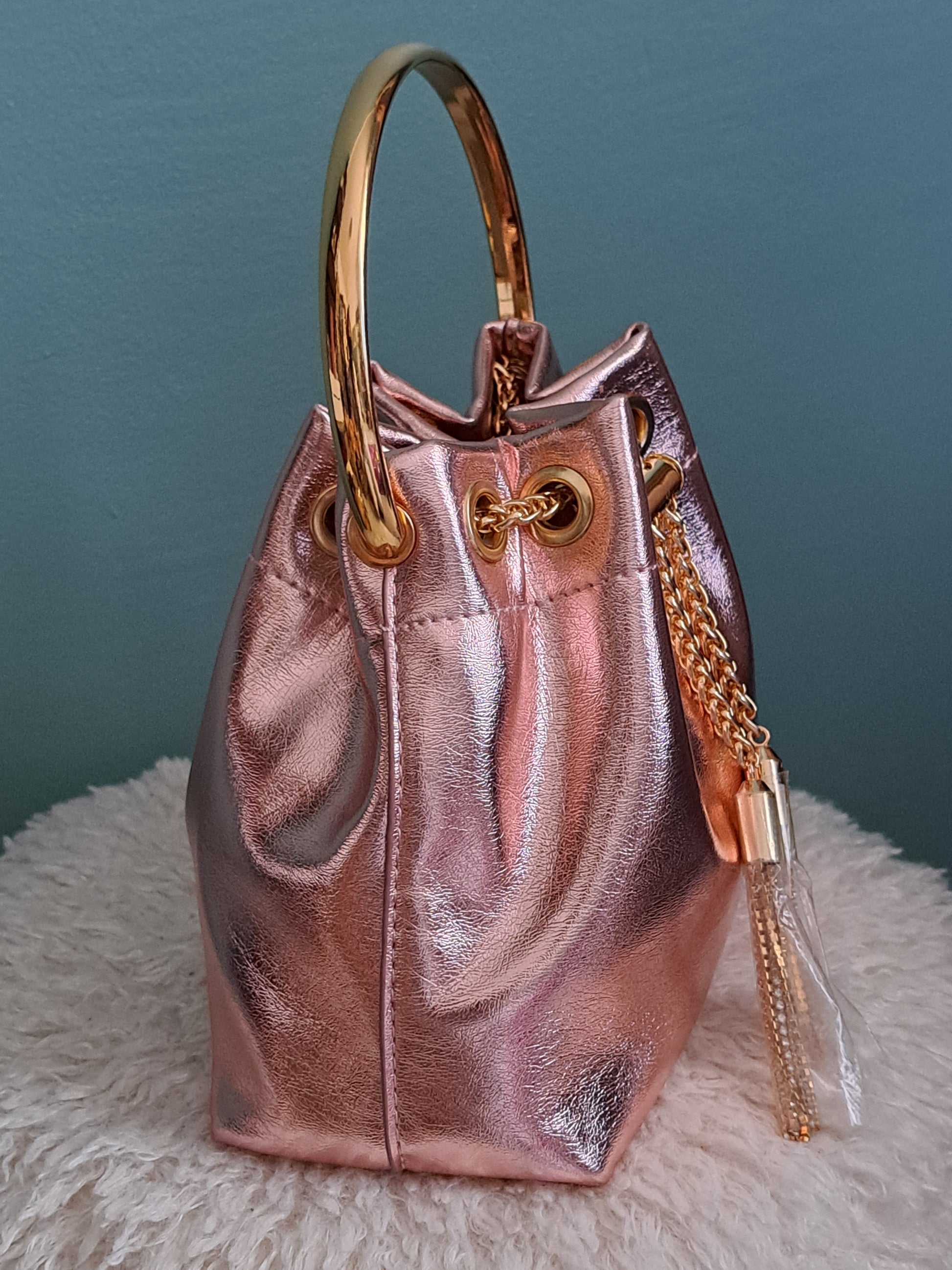 mini sac seau - poignée dorée chic (bucket bag)
