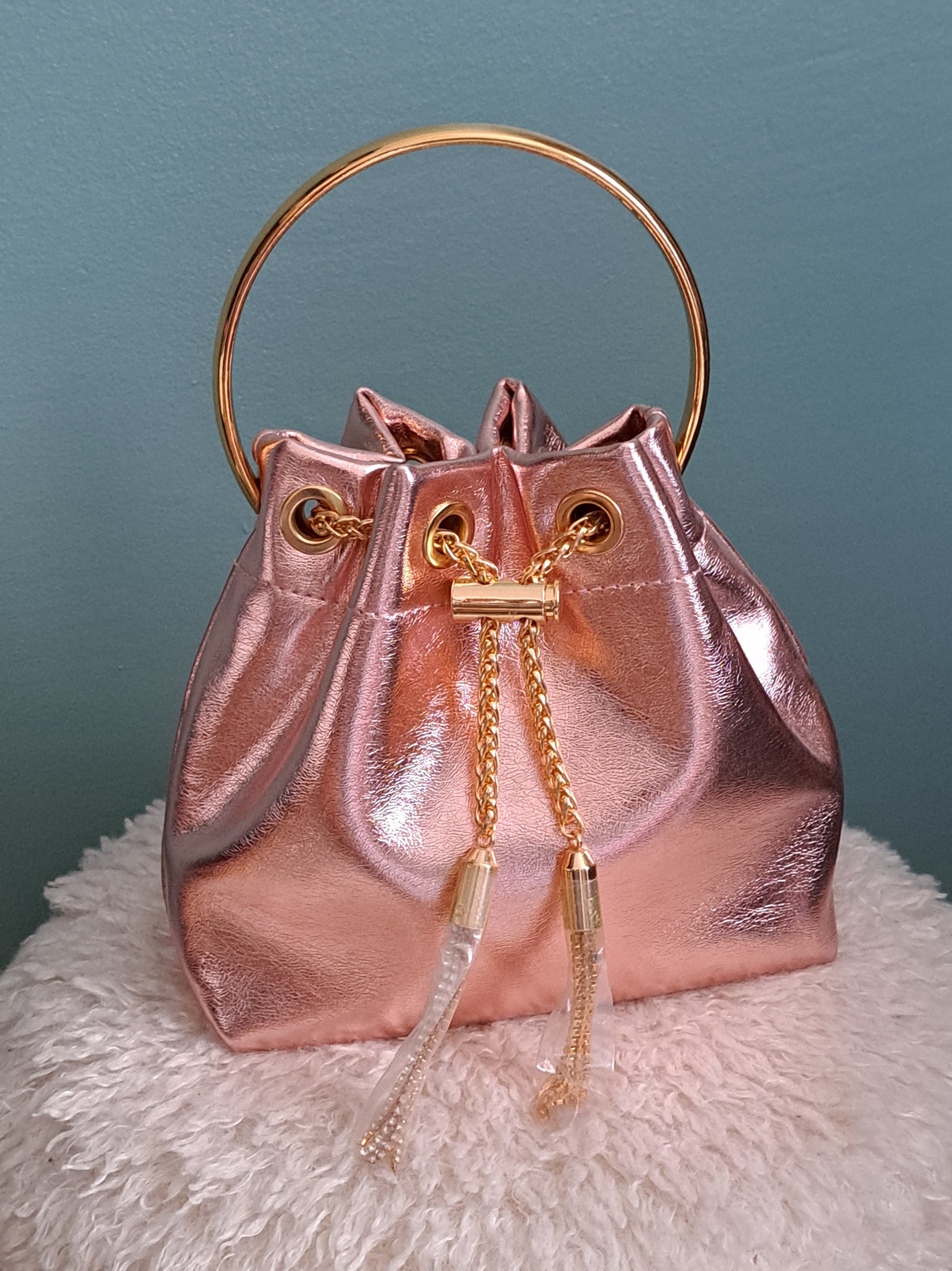 mini sac seau - poignée dorée chic (bucket bag)