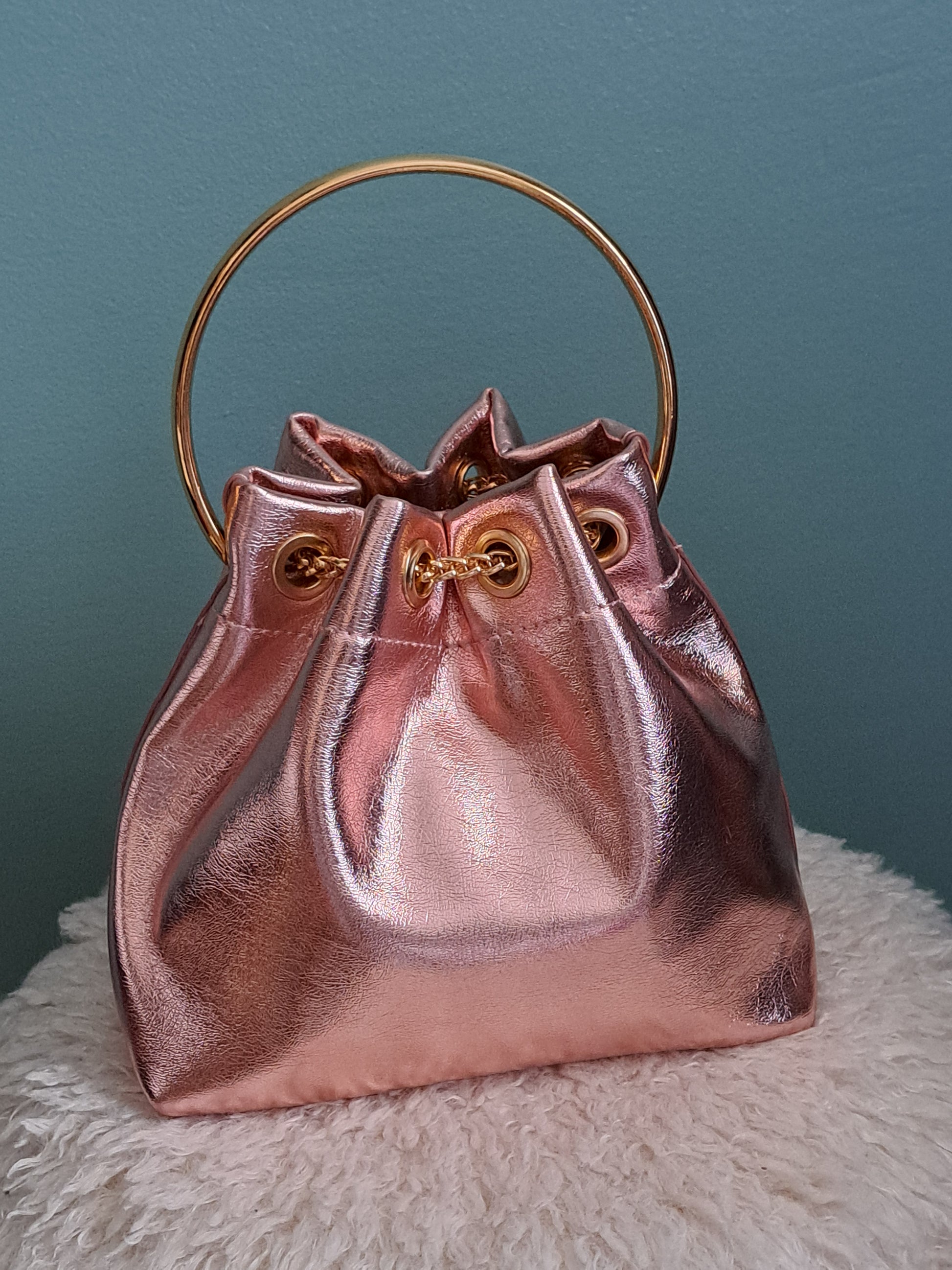 mini sac seau - poignée dorée chic (bucket bag)